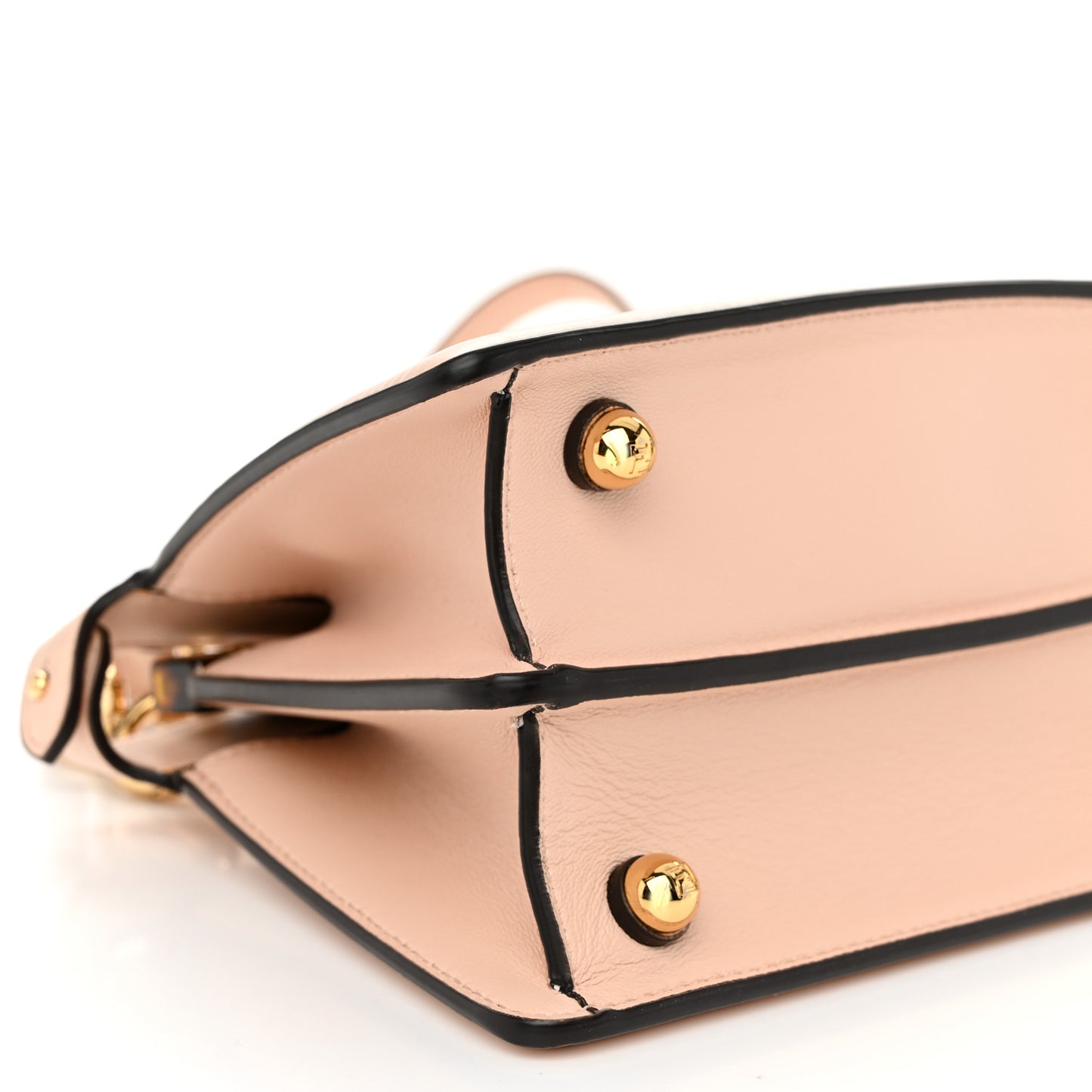 Vitello Seta Shiny Nappa Plexiglass Petite Peekaboo I SEE U Satchel Poudre