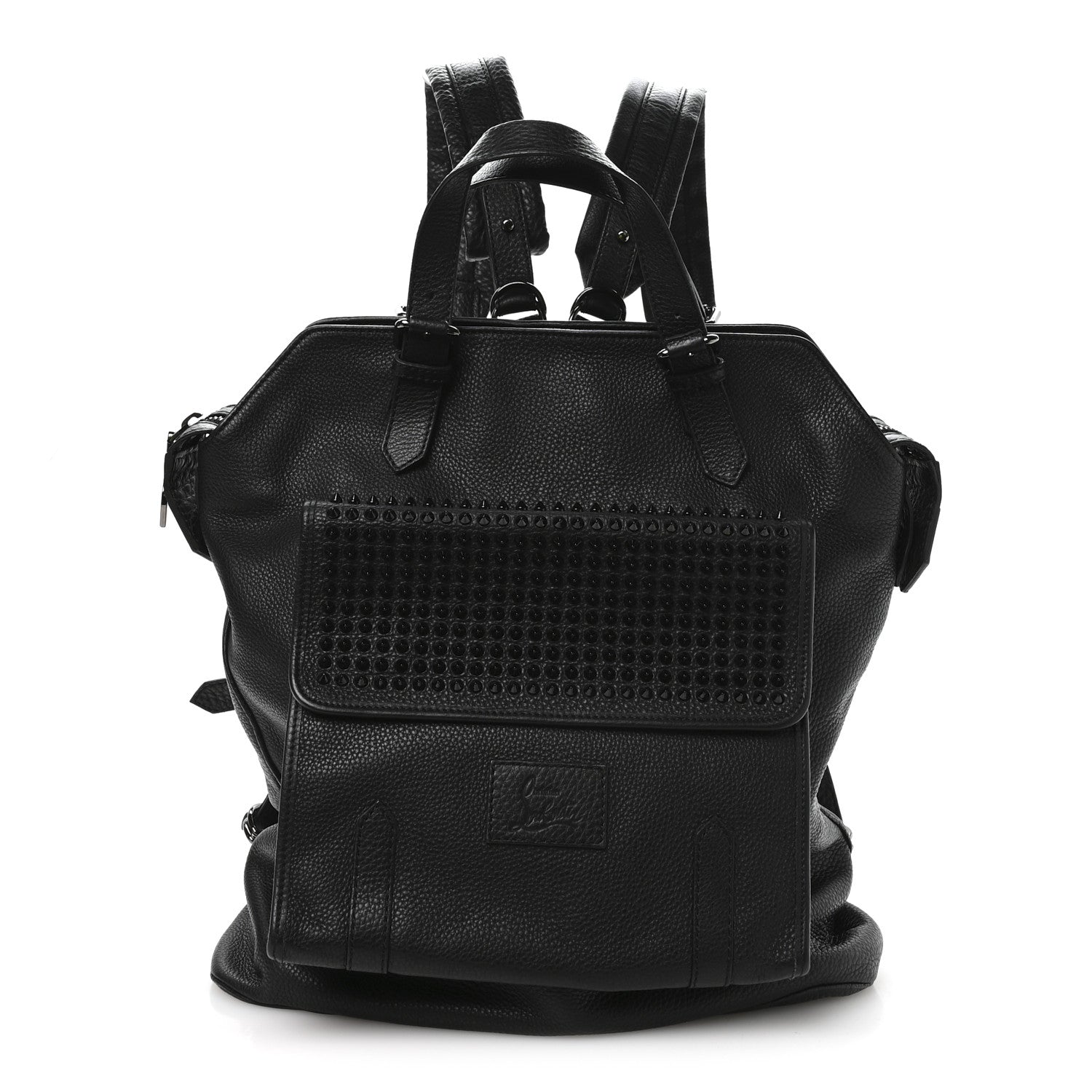 Christian Louboutin Calfskin Spikes Syd Backpack Black 1823074 