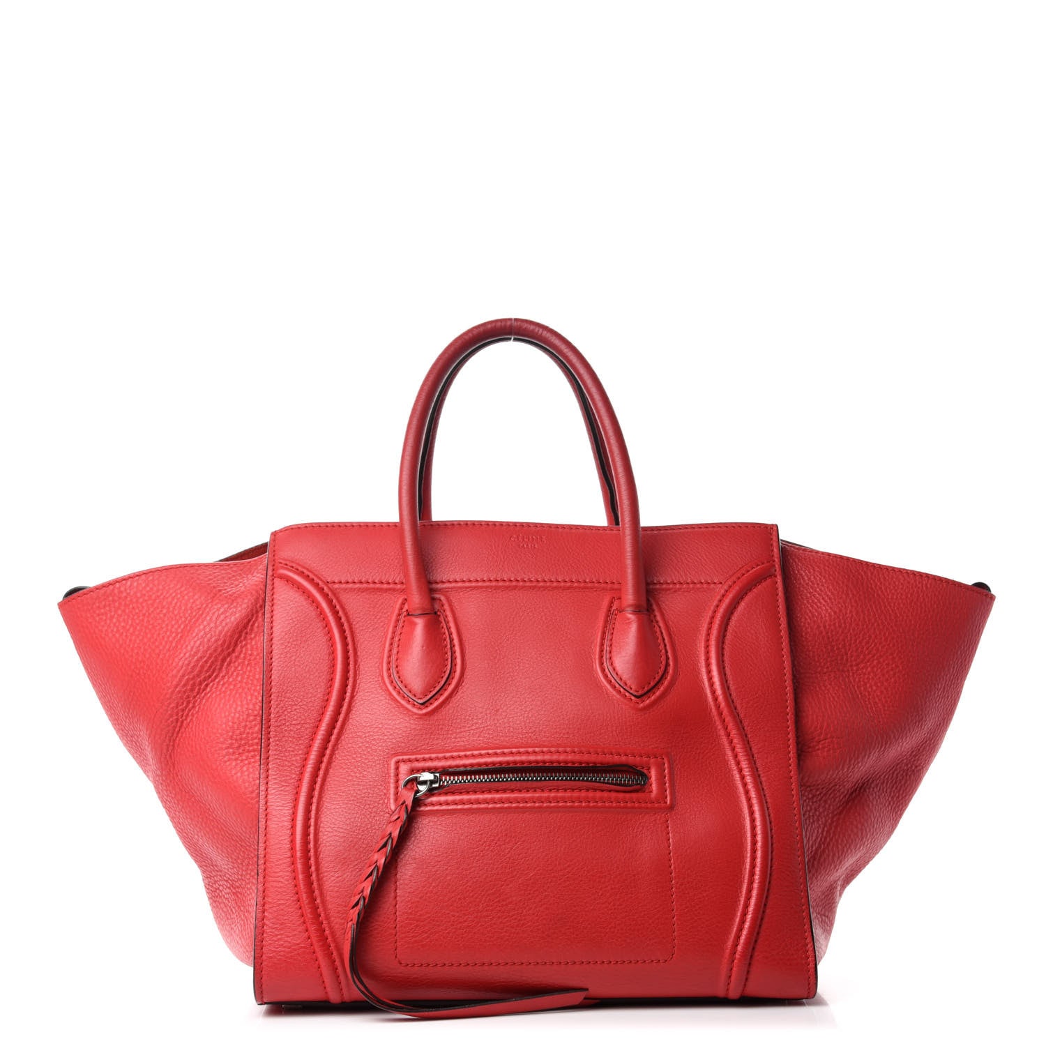 Celine Supple Calfskin Medium Phantom Luggage Vermillion 1 of 10