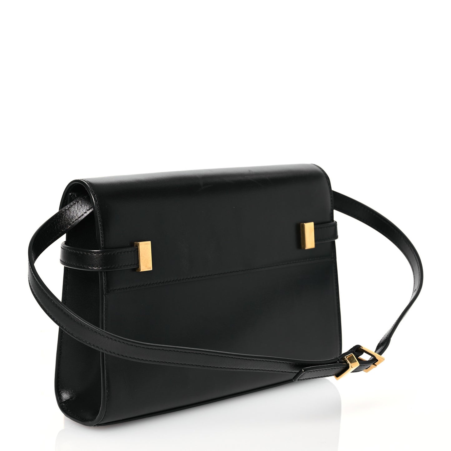 Smooth Calfskin Manhattan Shoulder Bag Black