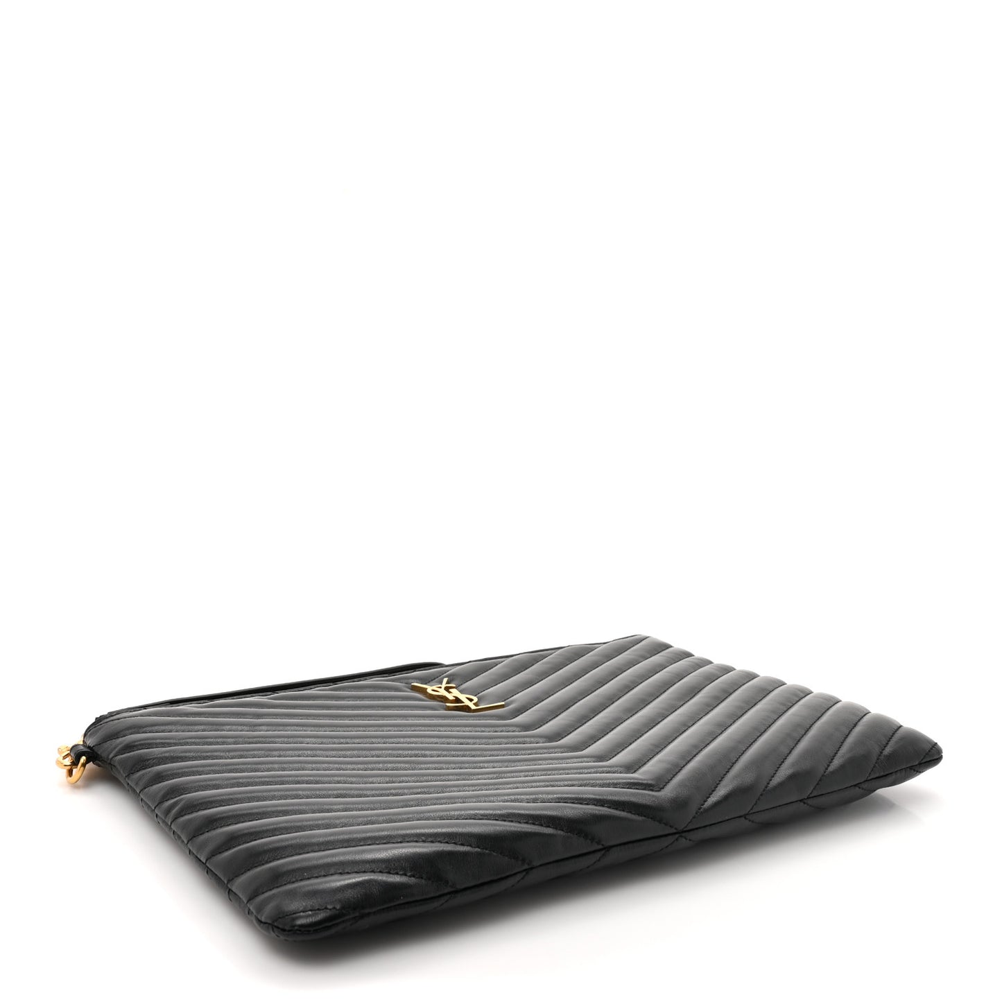 Calfskin Matelasse Monogram Cassandre Tablet Pouch Black