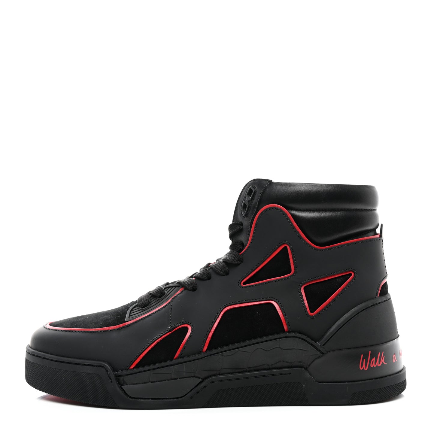 Calfskin Mens Flat Sneakers 43 Loubi Black