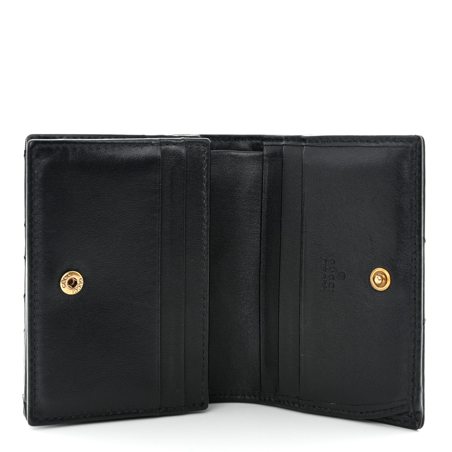 Calfskin Matelasse GG Marmont Card Case Wallet Black