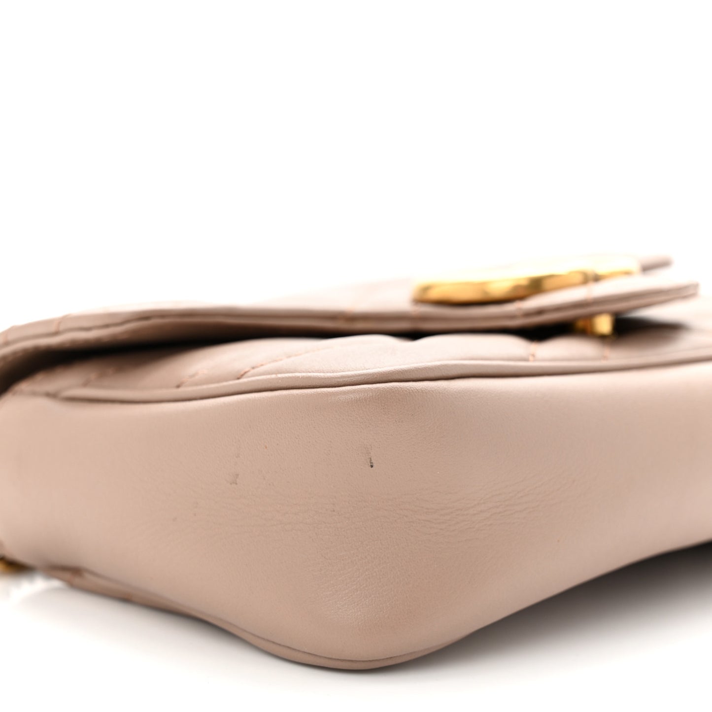 Calfskin Matelasse Super Mini GG Marmont Shoulder Bag Porcelain Rose