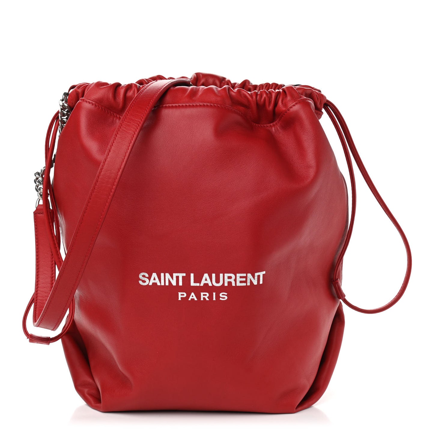 Lambskin Teddy Drawstring Bag Eros Red