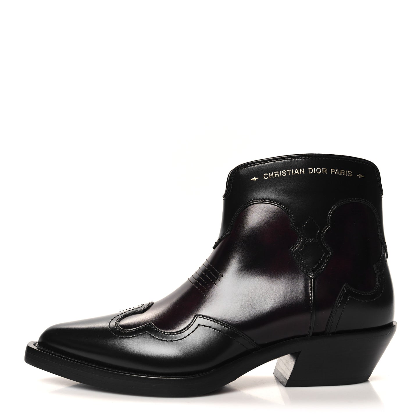 Calfskin Shaded Calfskin Dior West Ankle Boots 39 Black Deep Amaranth