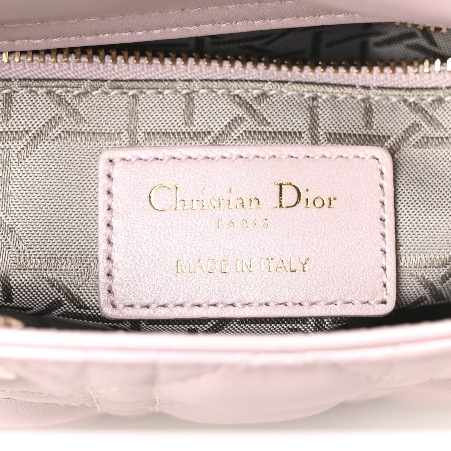 Metallic Lambskin Cannage Mini Lady Dior Lotus