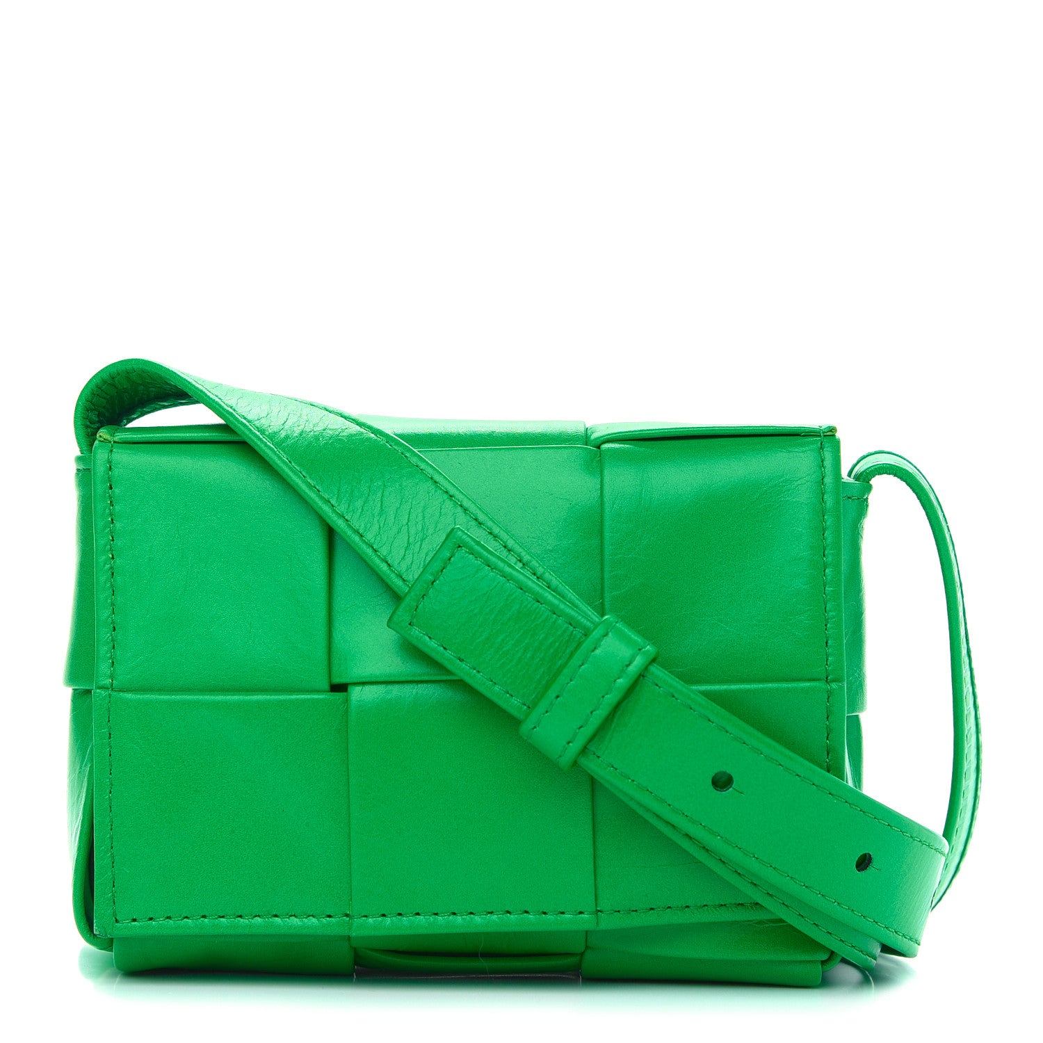 Bottega Veneta Paper Calfskin Maxi Intreccio Extra Mini Cassette Crossbody Bag Grass 1 of 8