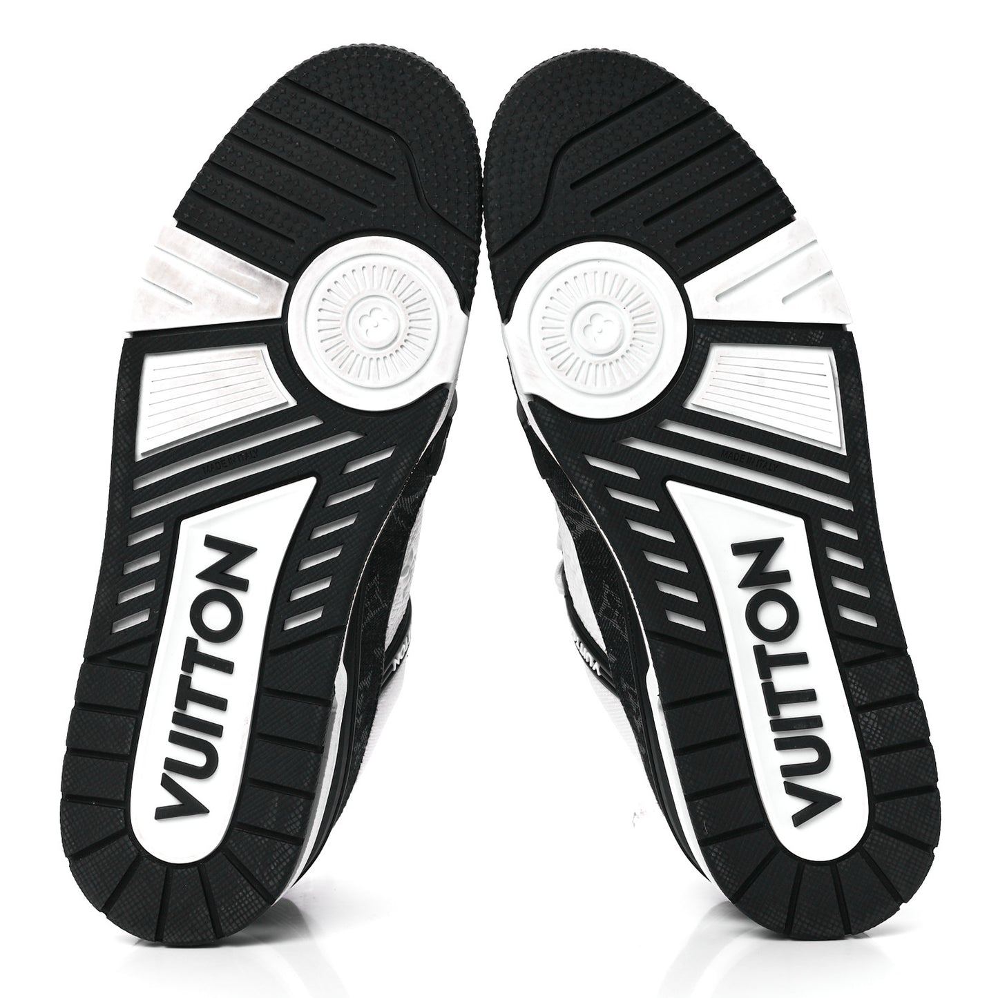 Calfskin Monogram Denim Mens LV Trainer Sneakers 9 Black