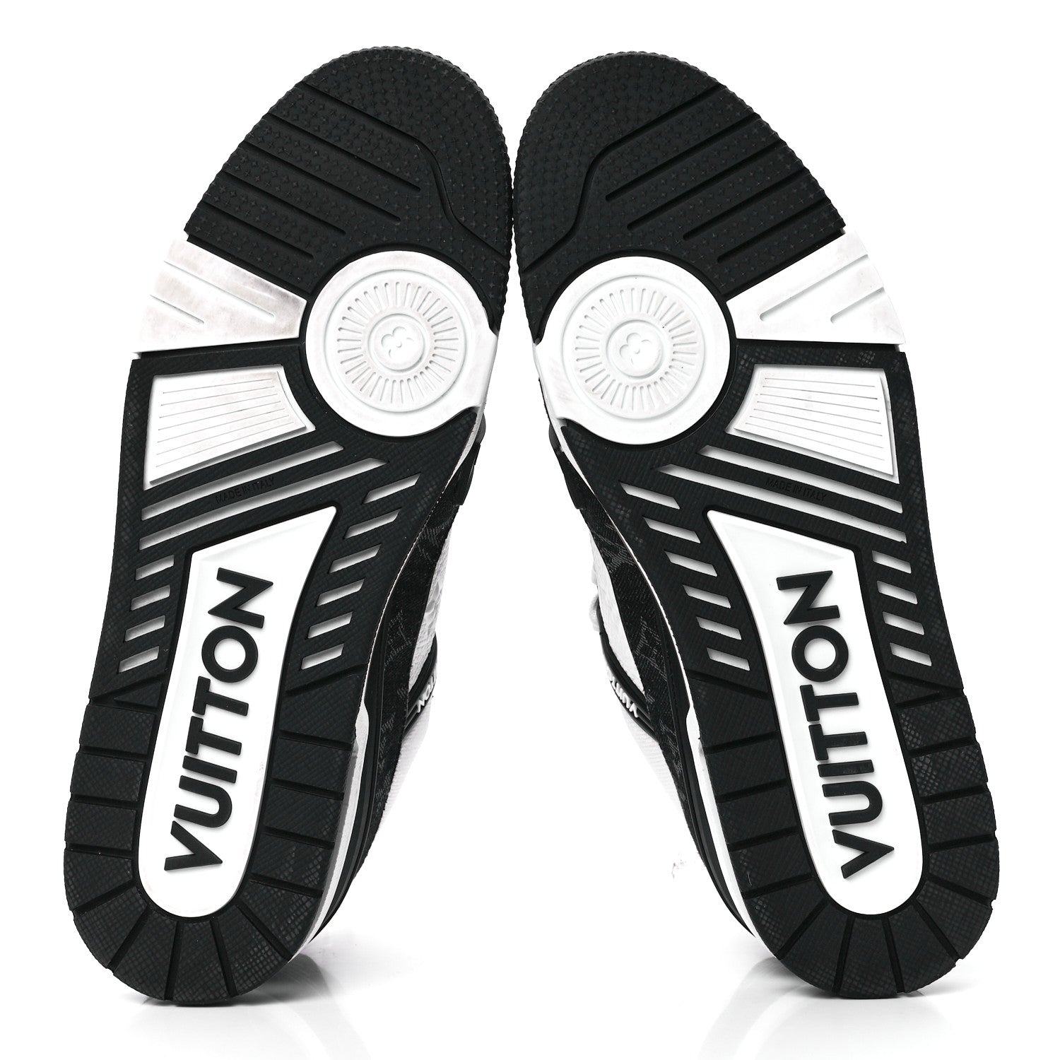 Louis Vuitton Calfskin Monogram Denim Mens LV Trainer Sneakers 9 Black 5 of 10