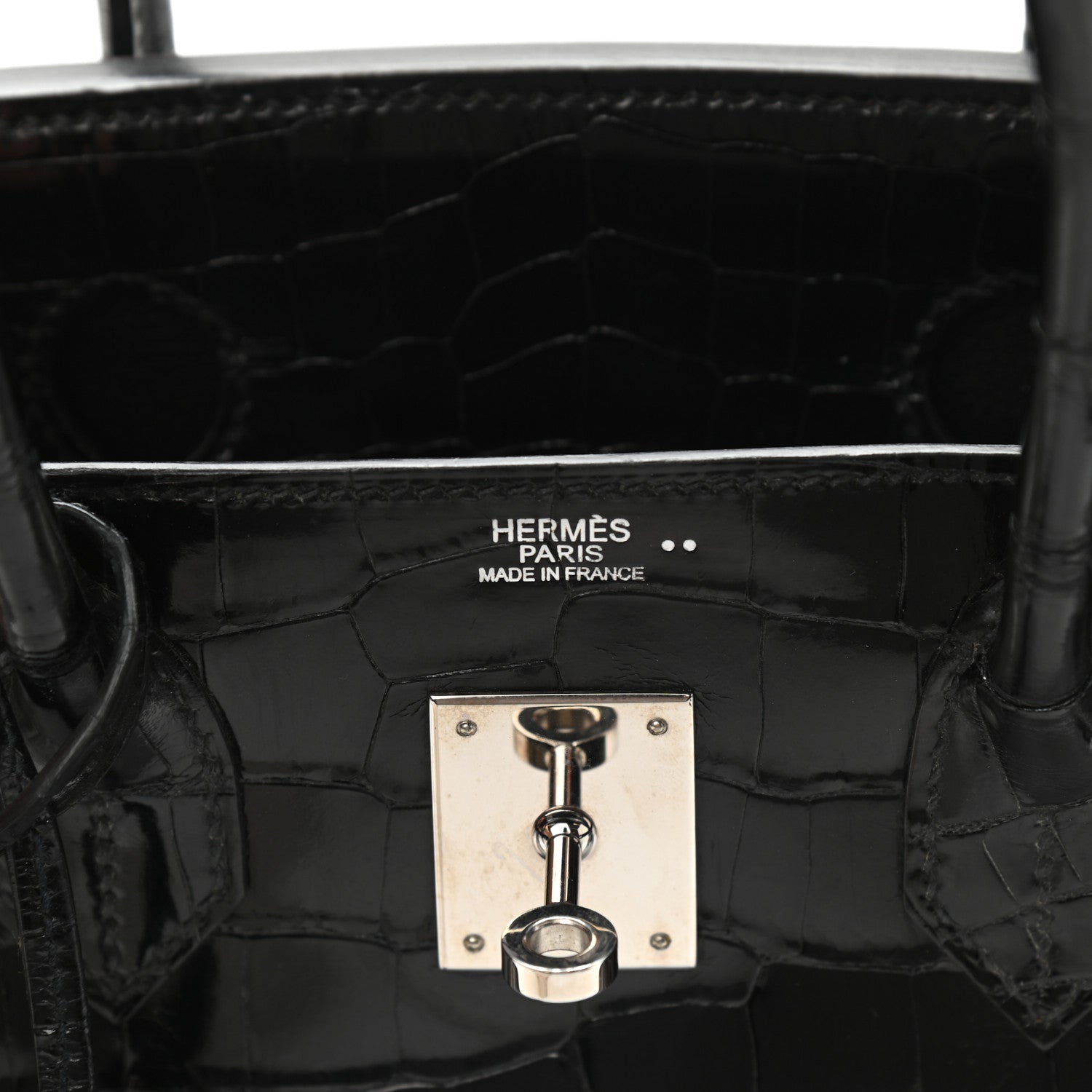 Hermes Shiny Niloticus Crocodile Birkin 30 Black 6 of 10