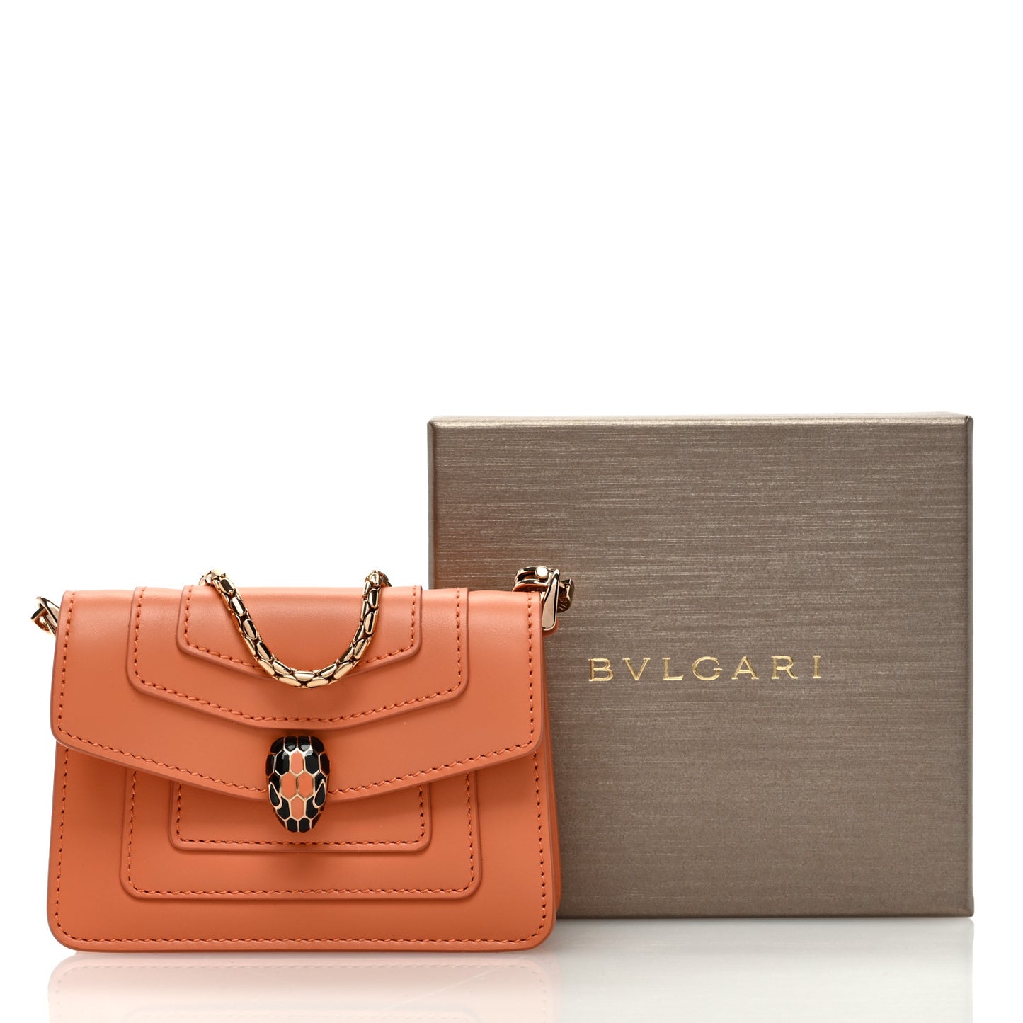 Calfskin Serpenti Forever Miniature Bag Charm Coral