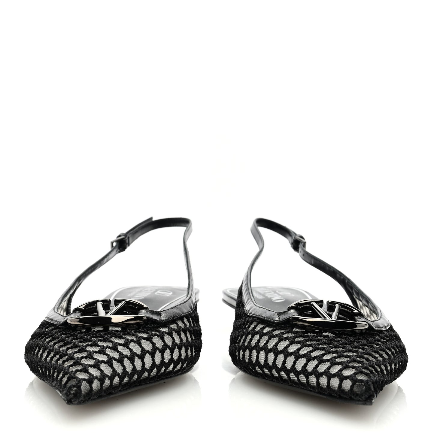 Mesh Vlogo Slingback Pumps 39 Black
