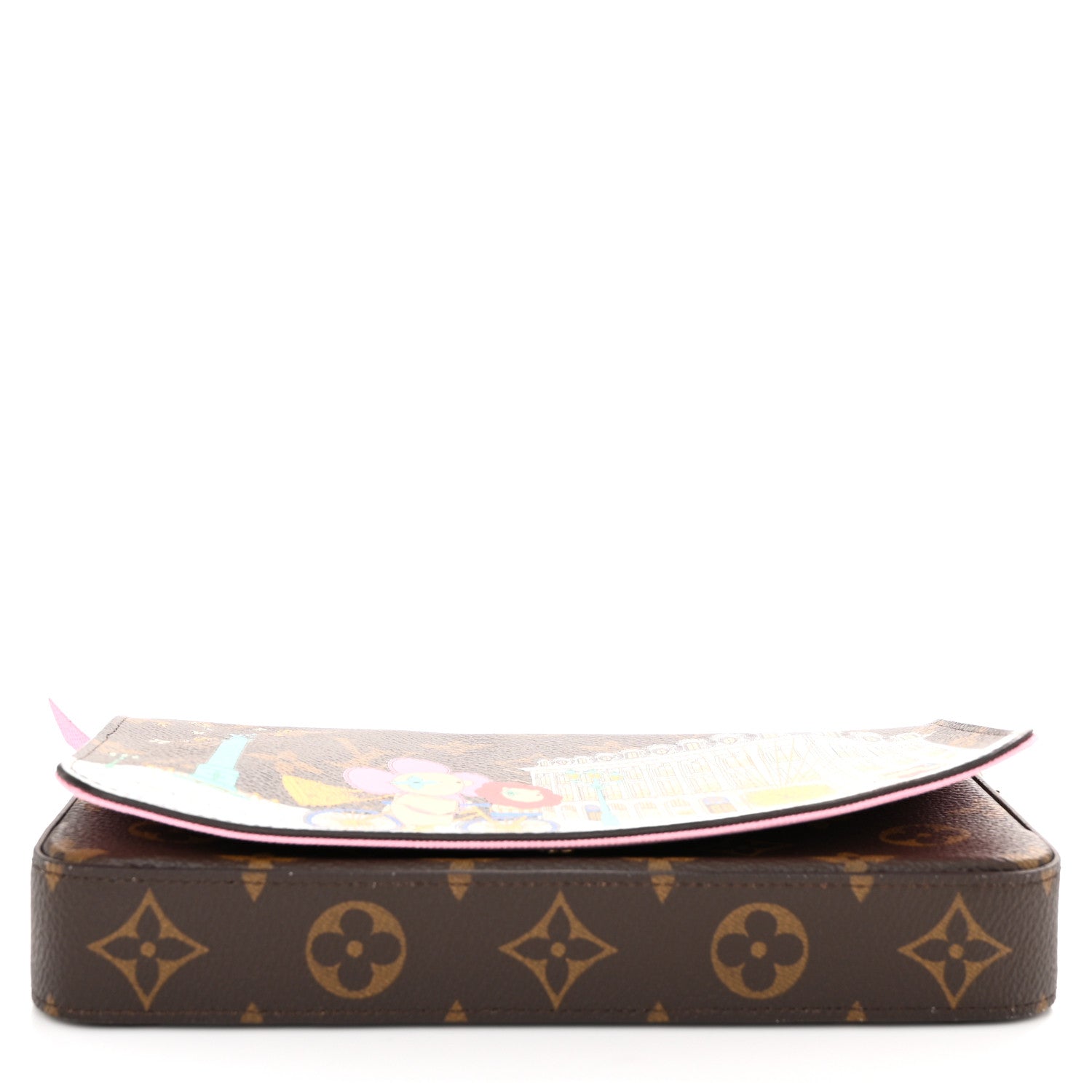 Louis Vuitton Monogram 2022 Christmas Animation Paris Pochette Felicie Chain Wallet Pink 10 of 10