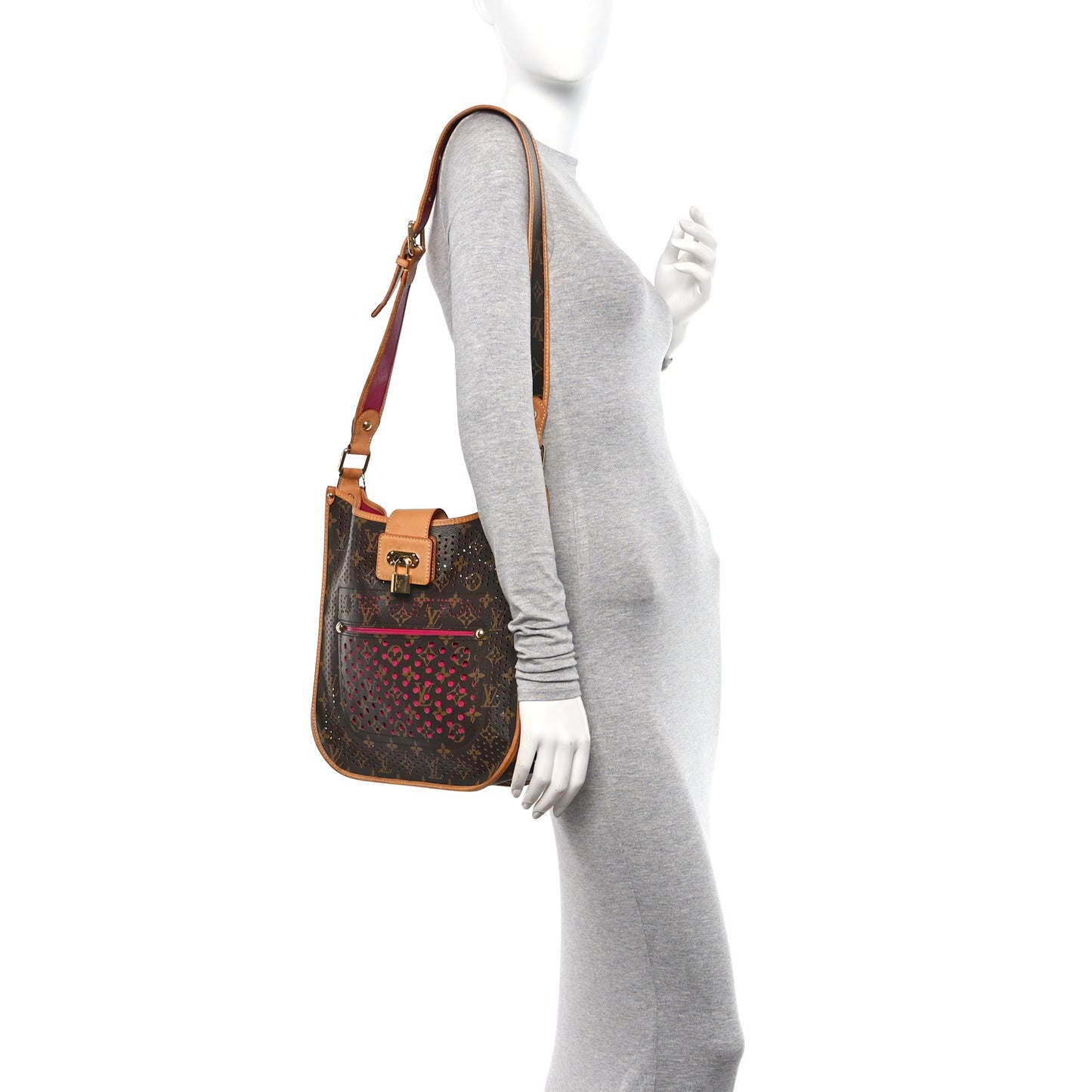 Monogram Perforated Musette Fuchsia