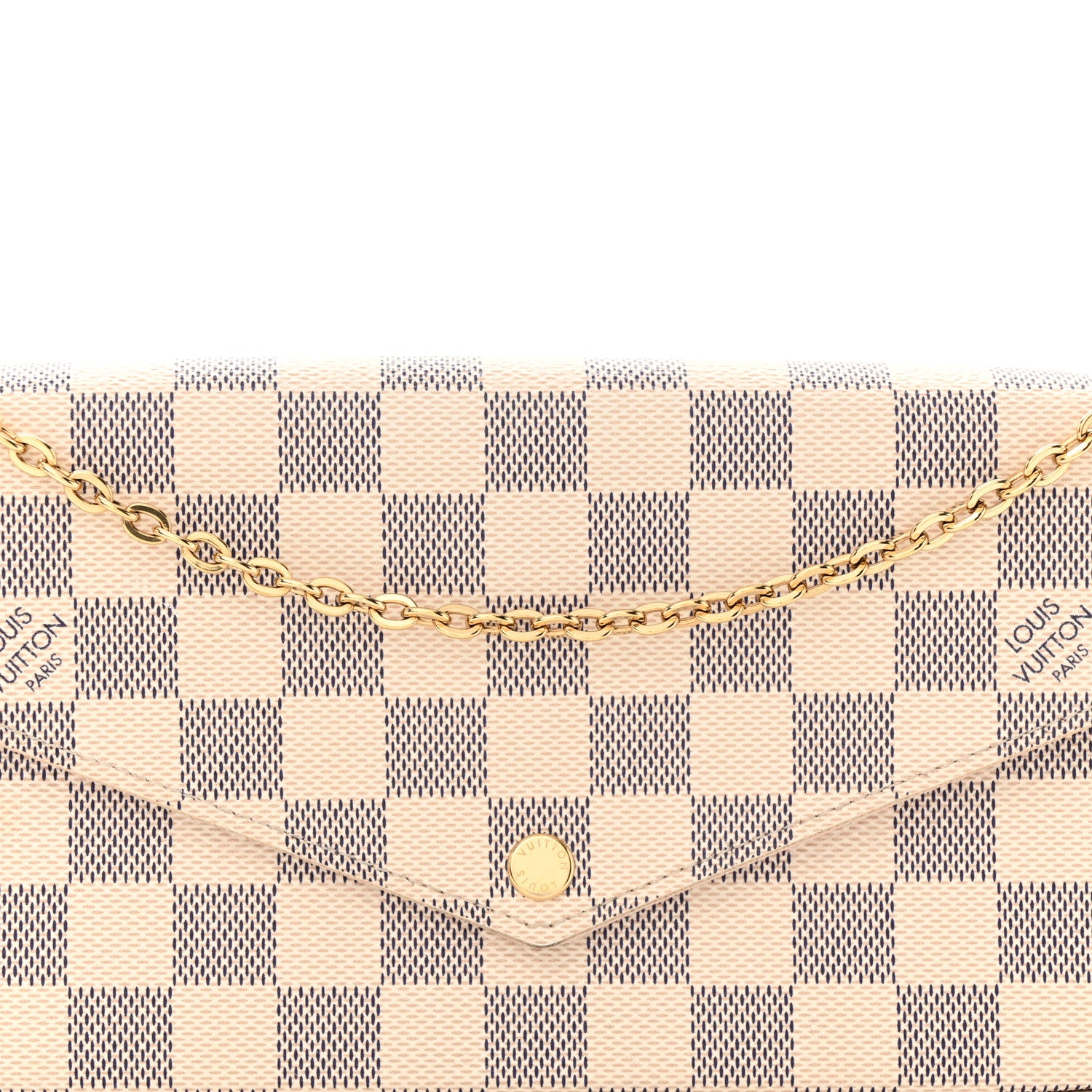 Louis Vuitton Damier Azur Pochette Felicie Chain Wallet Rose Ballerine 8 of 13