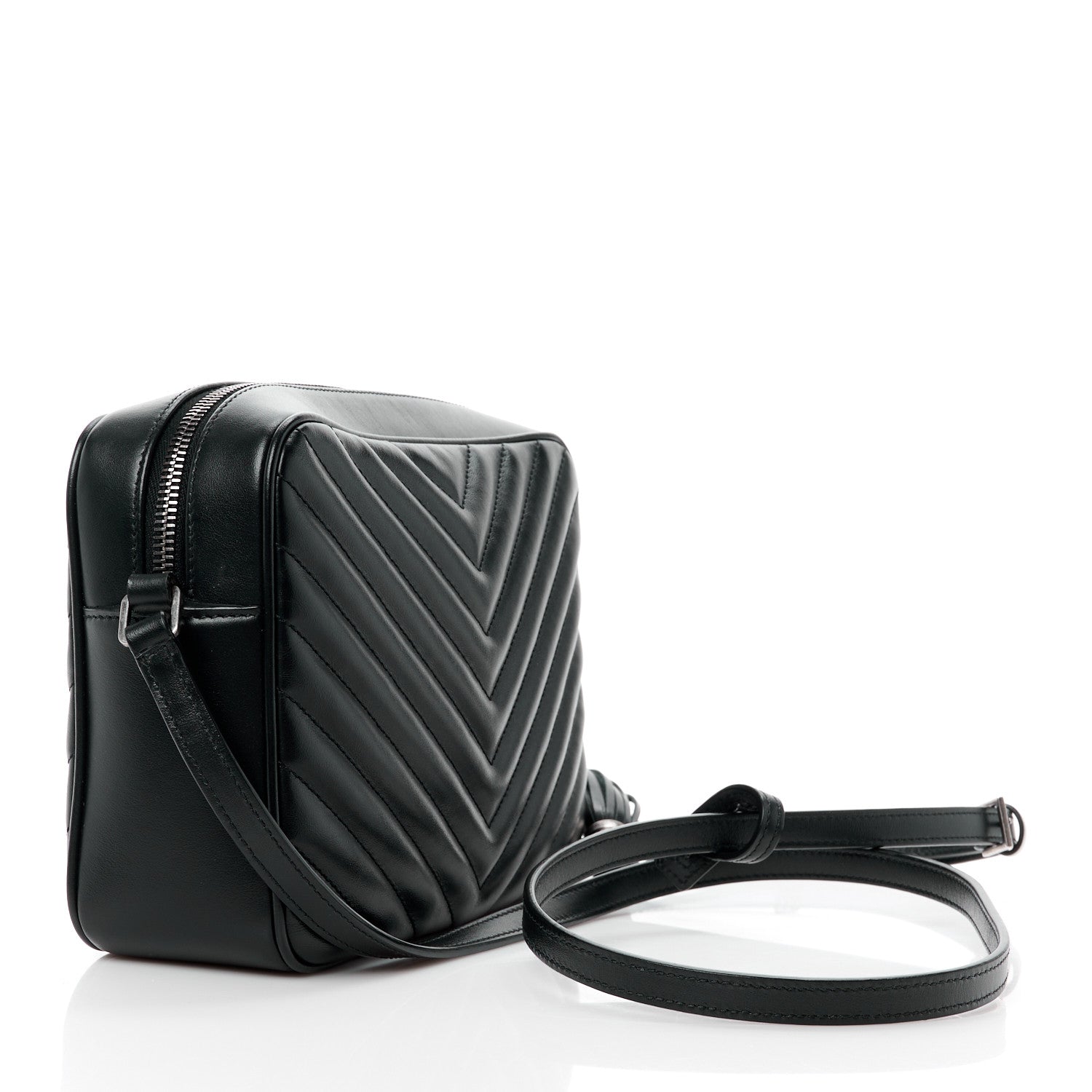 Saint Laurent Calfskin Matelasse Monogram Lou Camera Bag Black 3 of 11