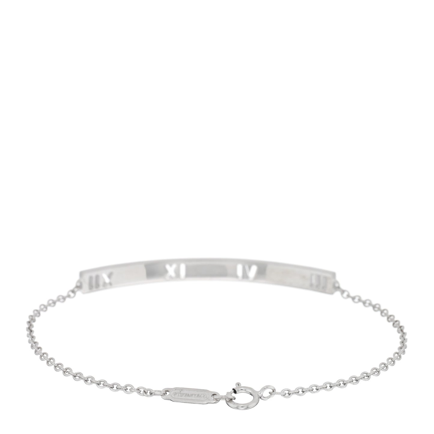 18K White Gold Diamond Atlas Bar Pierced Bracelet