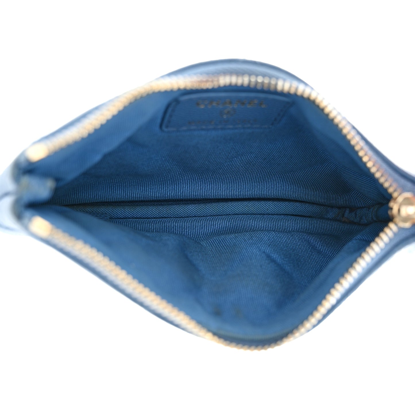 Caviar Quilted Small Pouch Blue