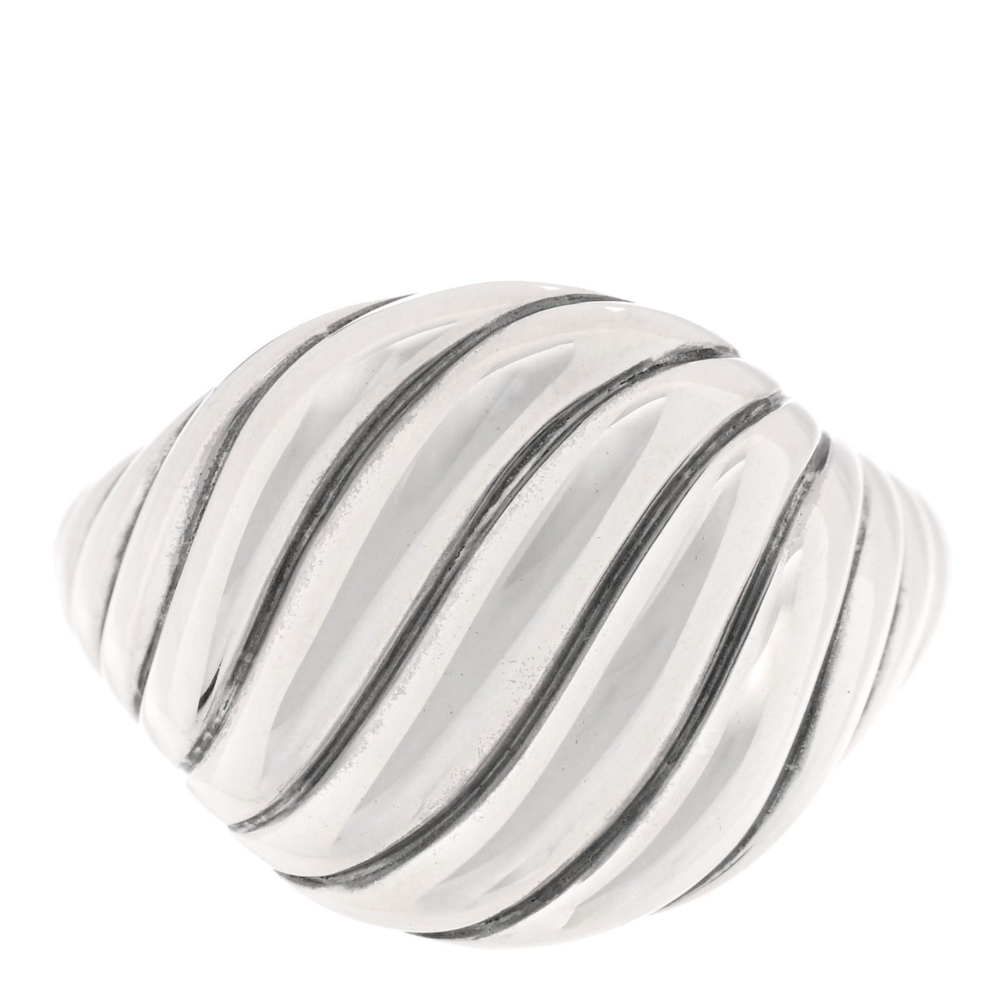 Sterling Silver 13mm Sculpted Cable Pinky Ring 45 3.5