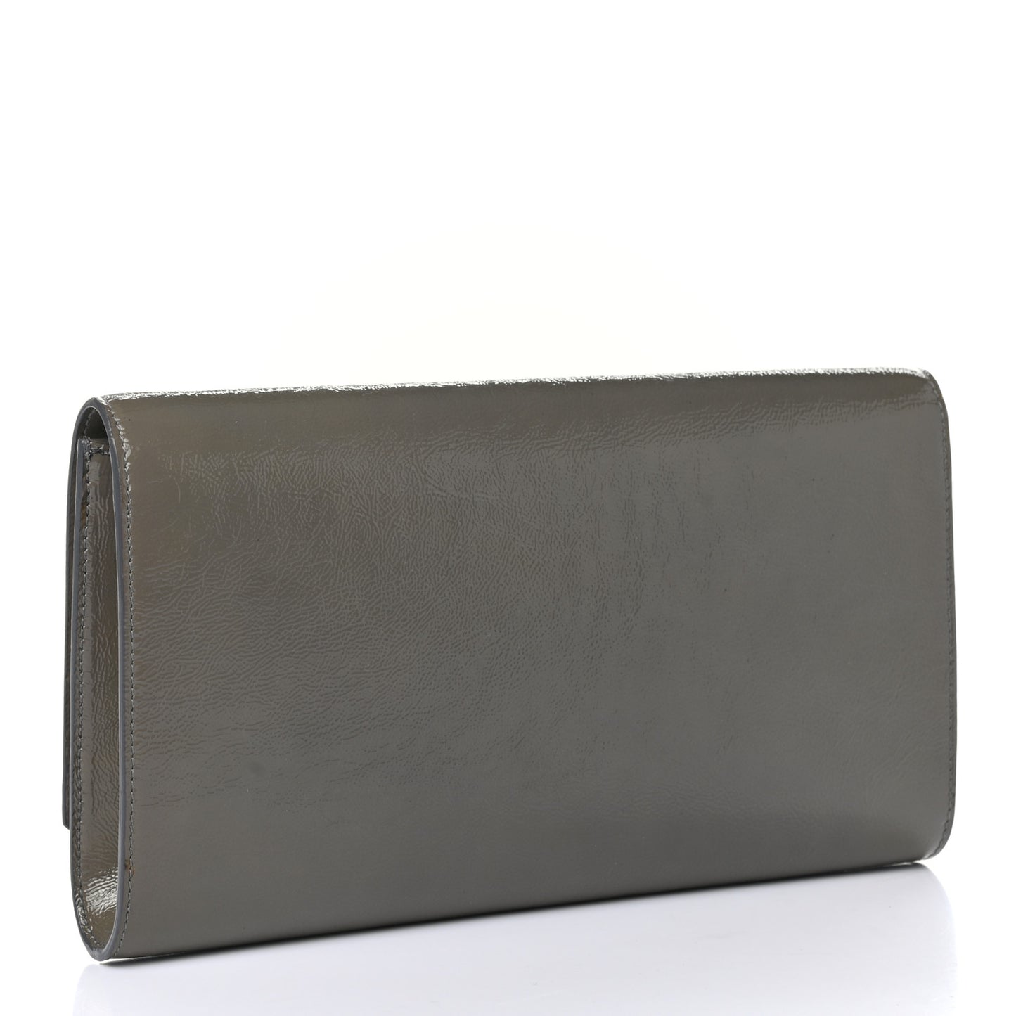 Textured Patent Monogram Large Belle De Jour Clutch Grey