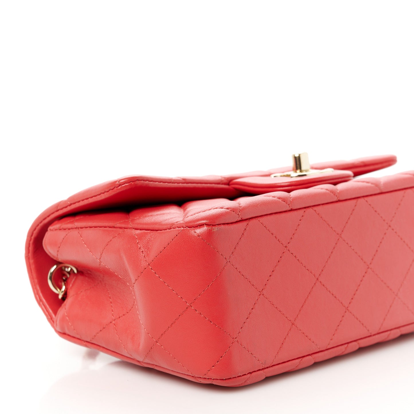 Lambskin Quilted Mini Rectangular Flap Pink