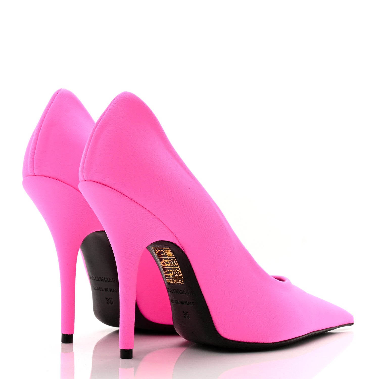 Balenciaga Spandex Knife Pointed 110mm Pumps 35 Fluo Pink 4 of 8