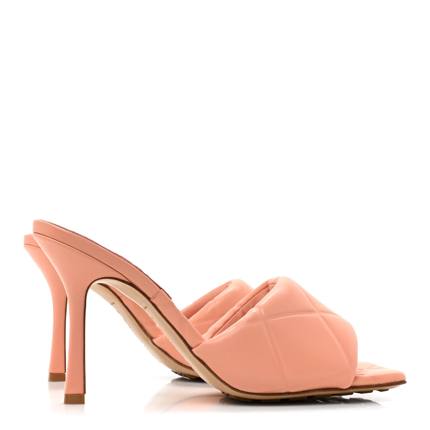 Nappa Quilted Rubber Lido Mule Sandals 40 Blossom