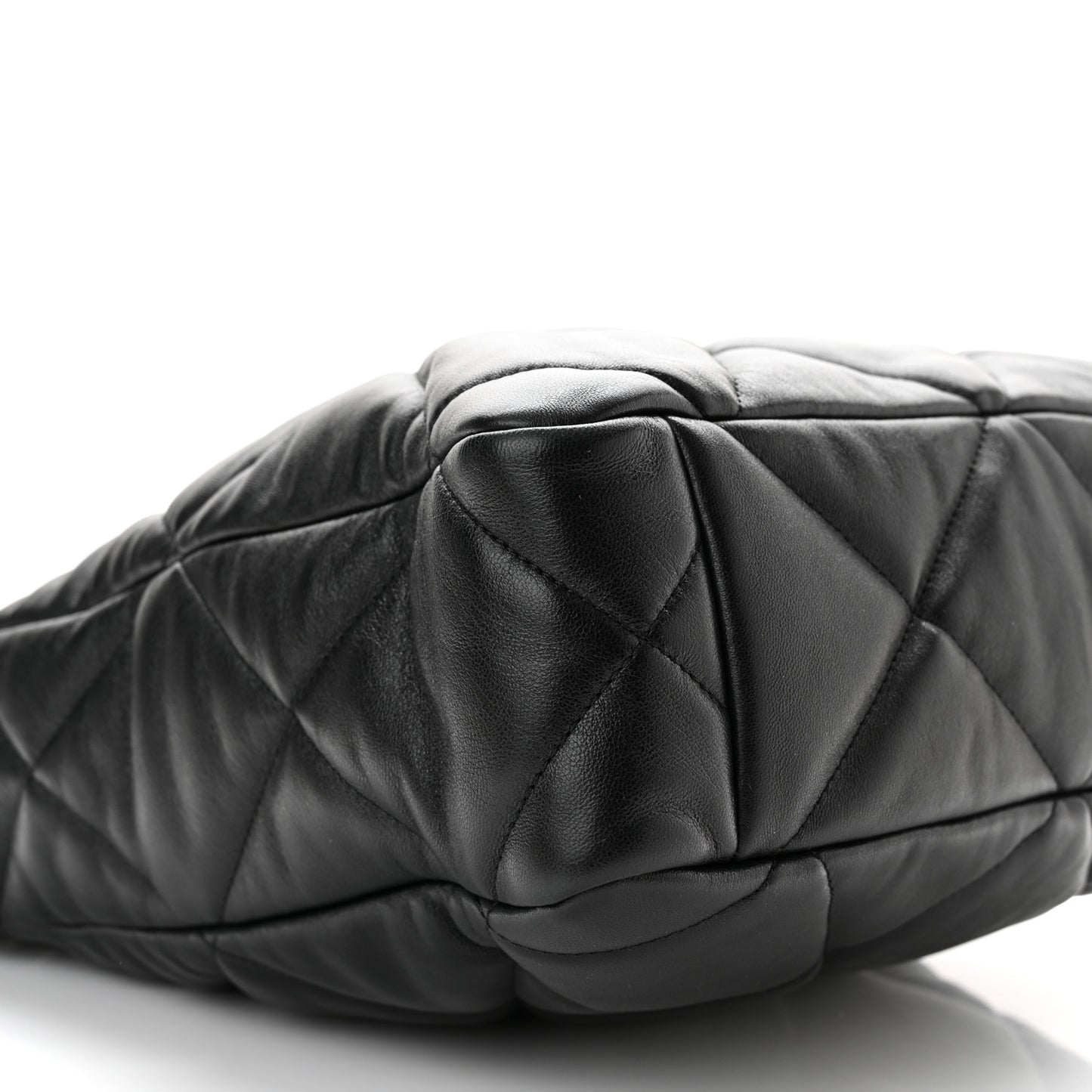 Lambskin Quilted Chanel 19 Shopping Bag Black