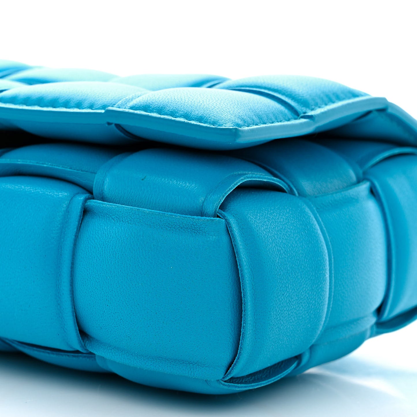 Nappa Maxi Intreccio Small Padded Cassette Crossbody Bag Pool