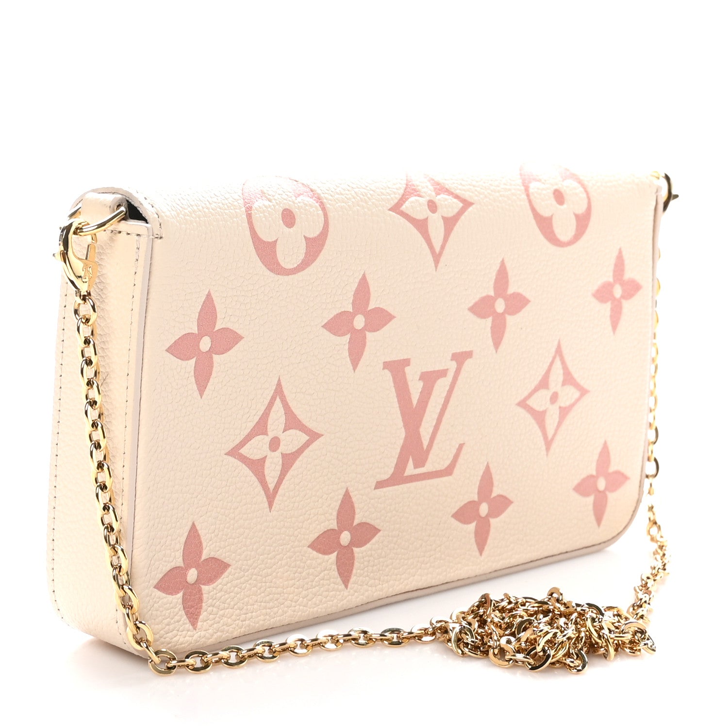 Louis Vuitton Empreinte Monogram Giant By The Pool Felicie Pochette Chain Wallet Creme Rose Trianon 4 of 10