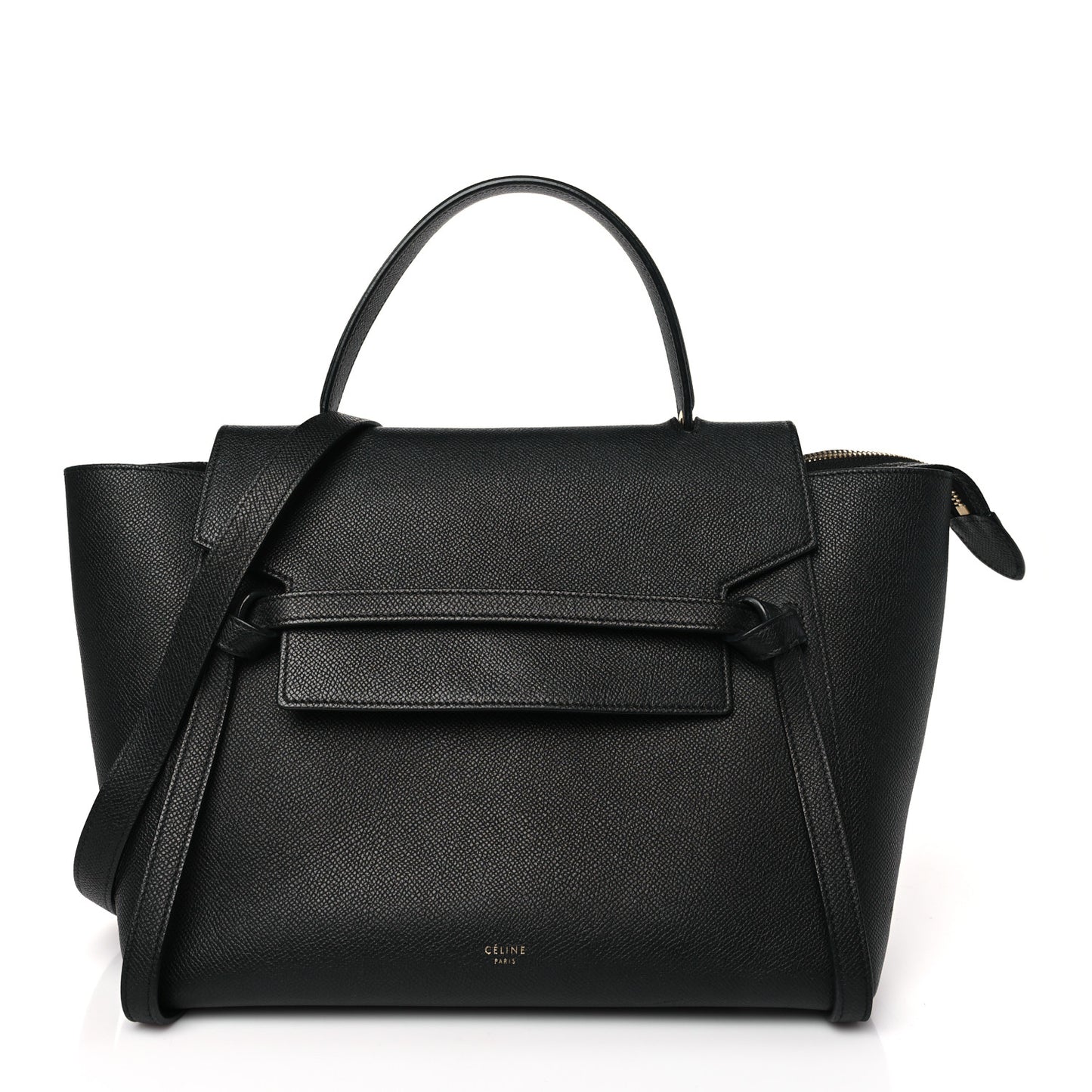 Grained Calfskin Mini Belt Bag Black