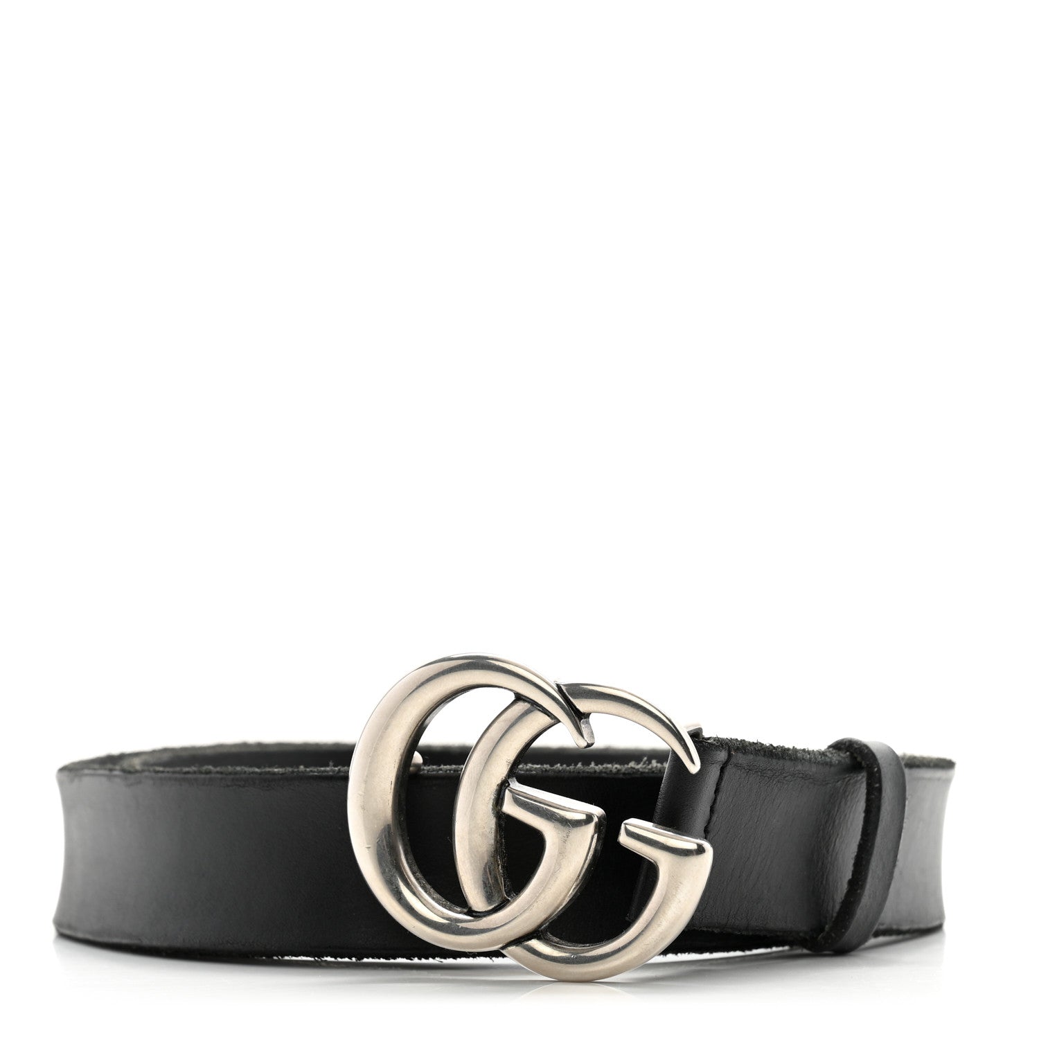 Gucci Cuoio Toscano Nickel Double G 30mm Belt 75 30 Black 1 of 9