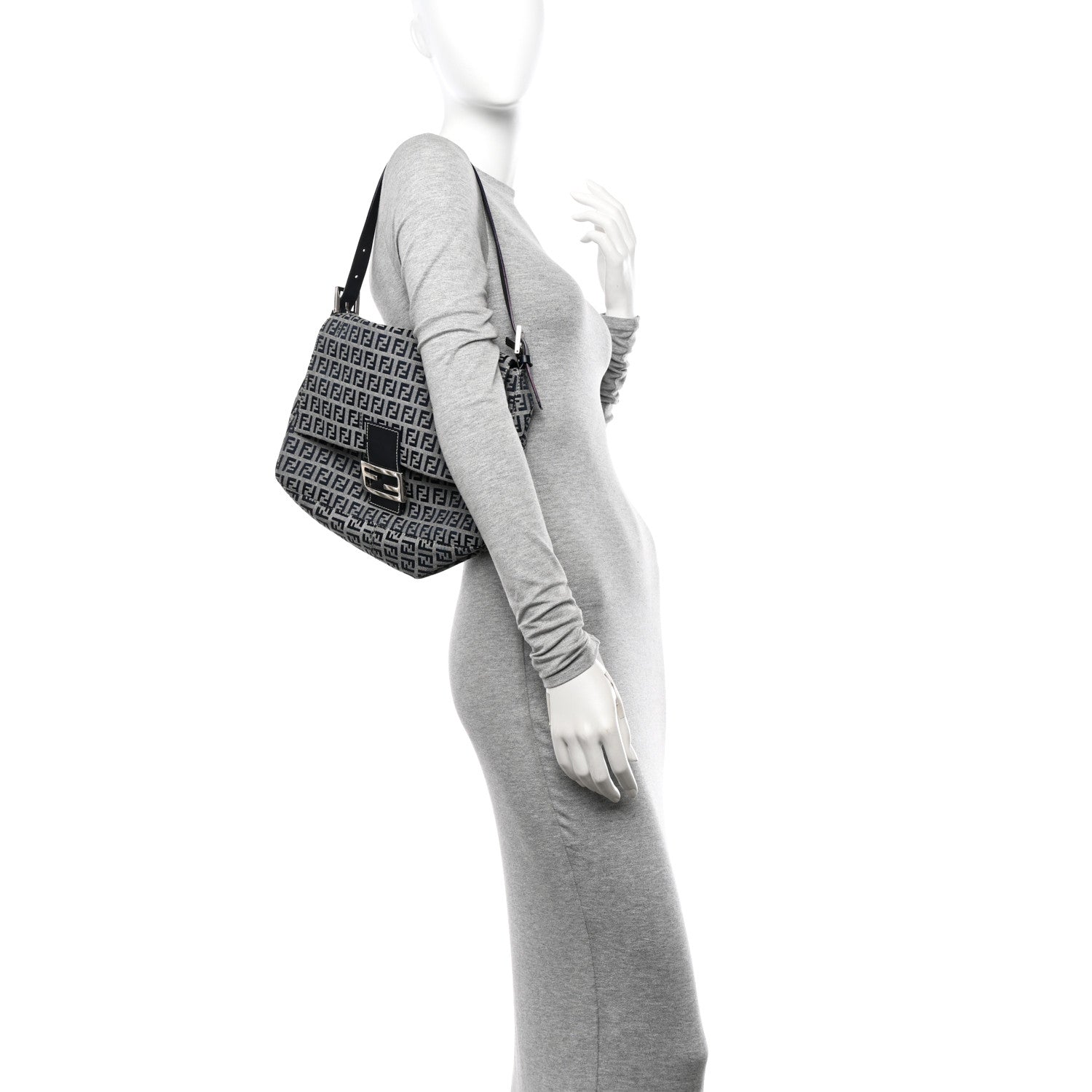 Fendi Zucchino Mama Baguette Navy 2 of 18