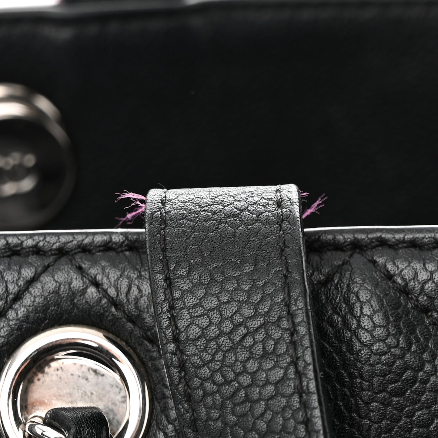 Caviar Quilted Large CC Box Shopping Tote Black