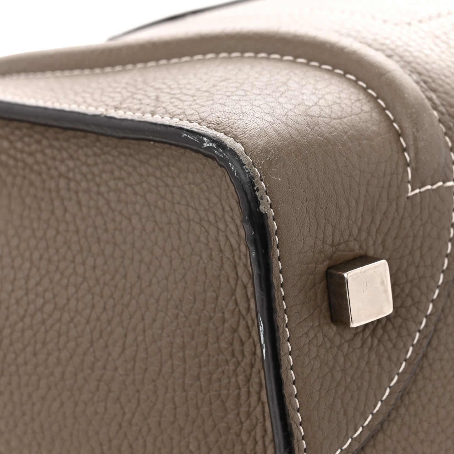 Drummed Calfskin Mini Luggage Souris