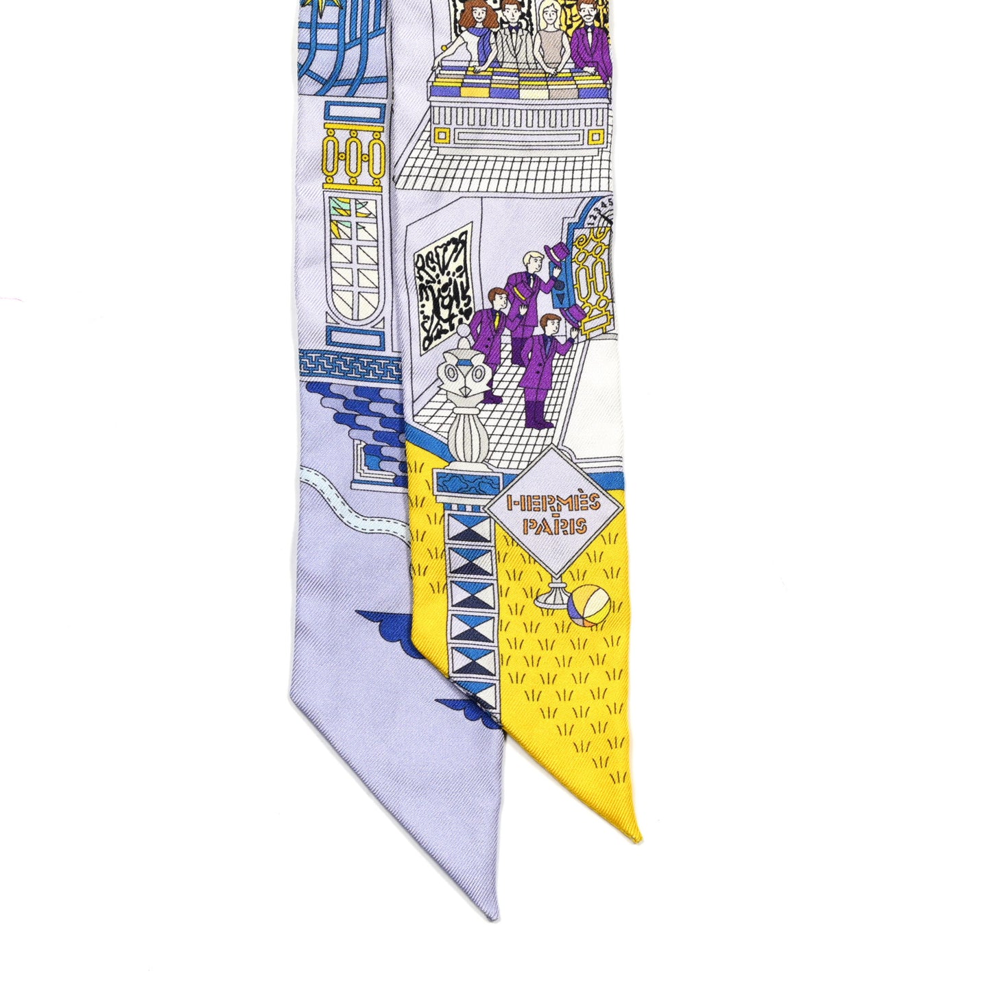 Silk La Maizeon des Carres Twilly Bleu Pale Jaune Vif