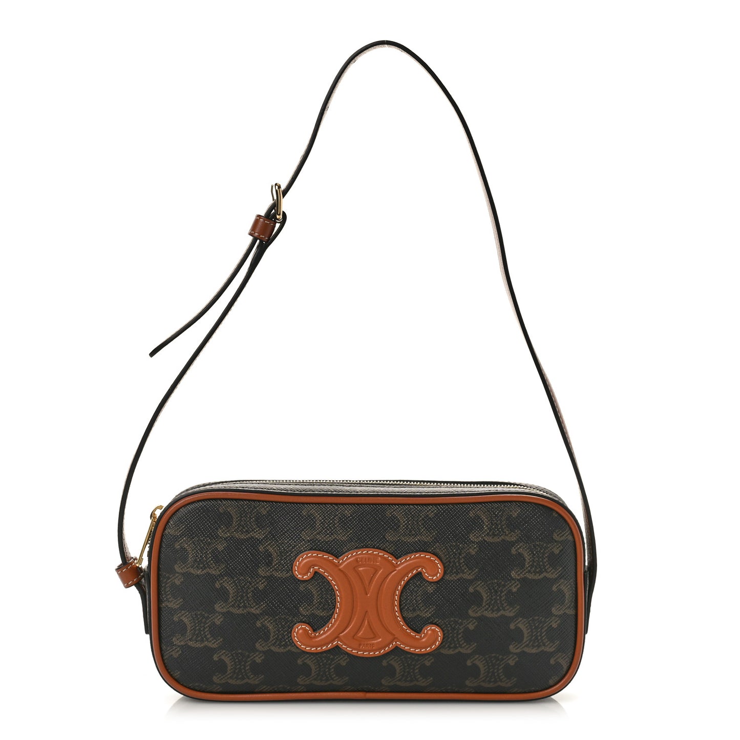 Triomphe Canvas Mini Camera Shoulder Bag Tan