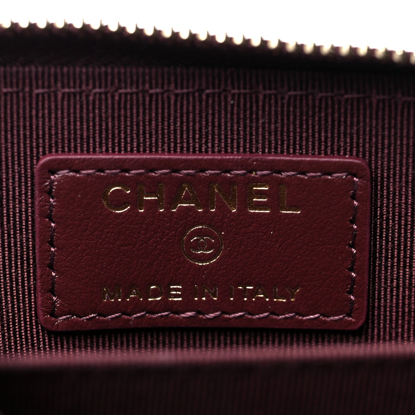 Caviar Quilted Zip Around Coin Purse Burgundy