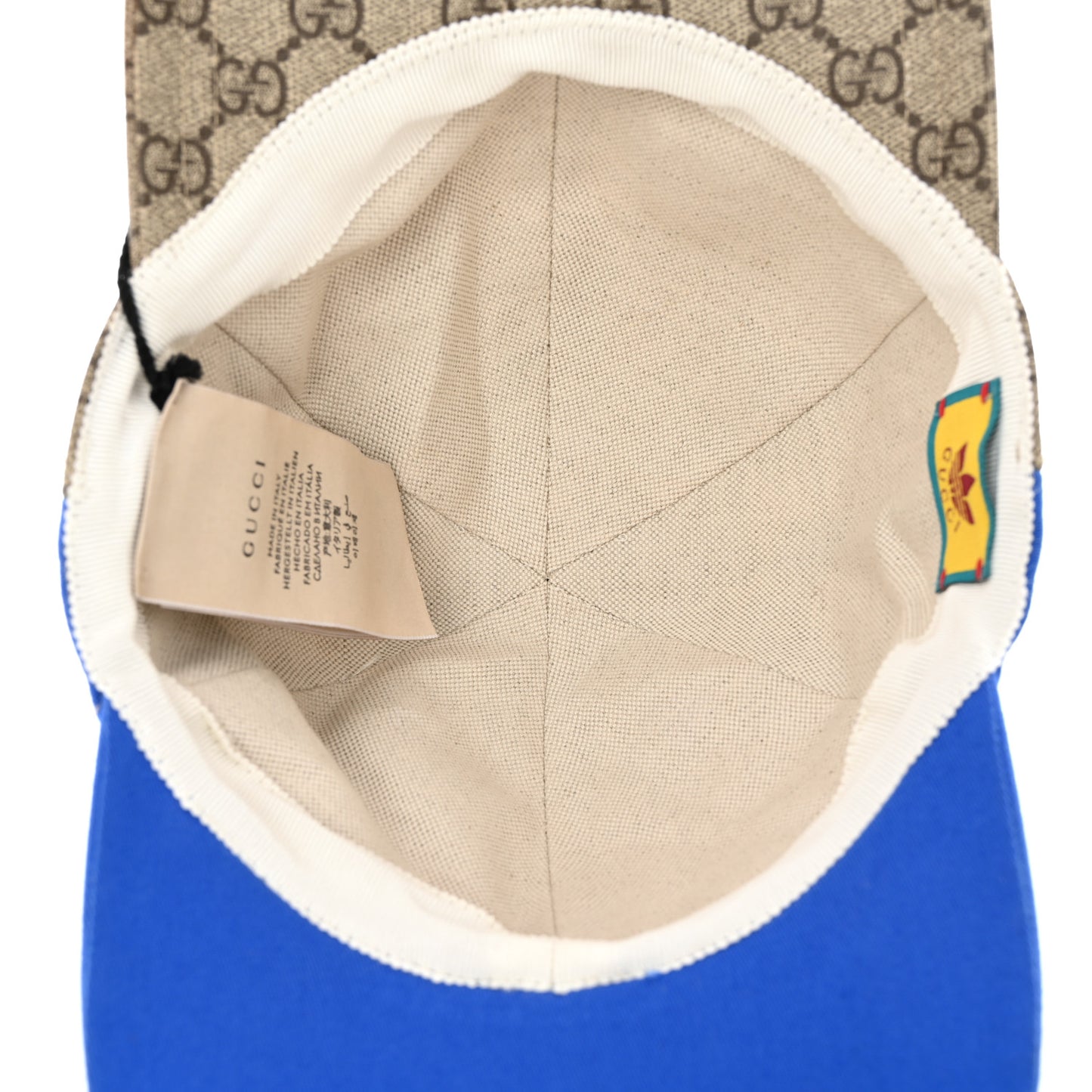 X ADIDAS GG Supreme Monogram Double Sided Baseball Hat M Blue Beige
