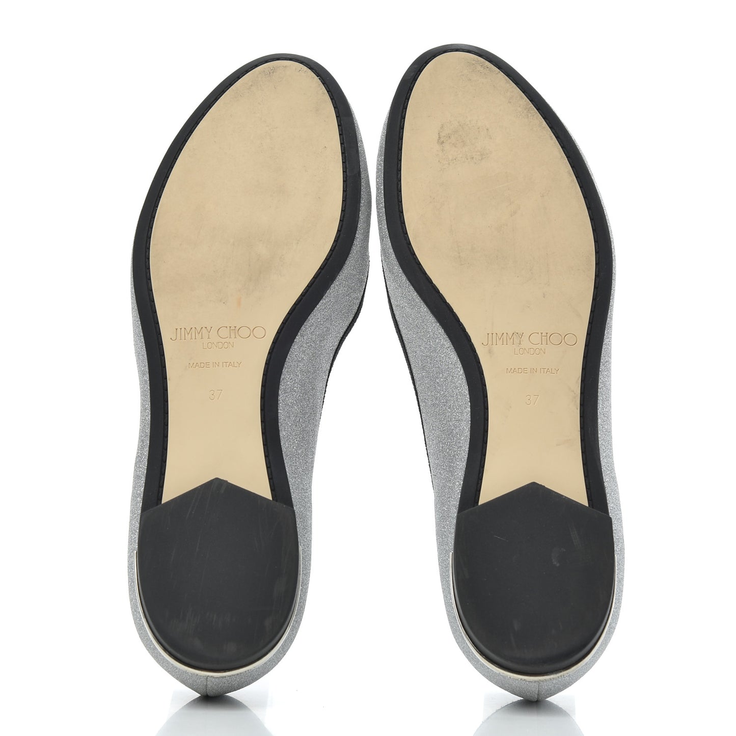 Dusty Glitter Ballet Flats 37 Silver