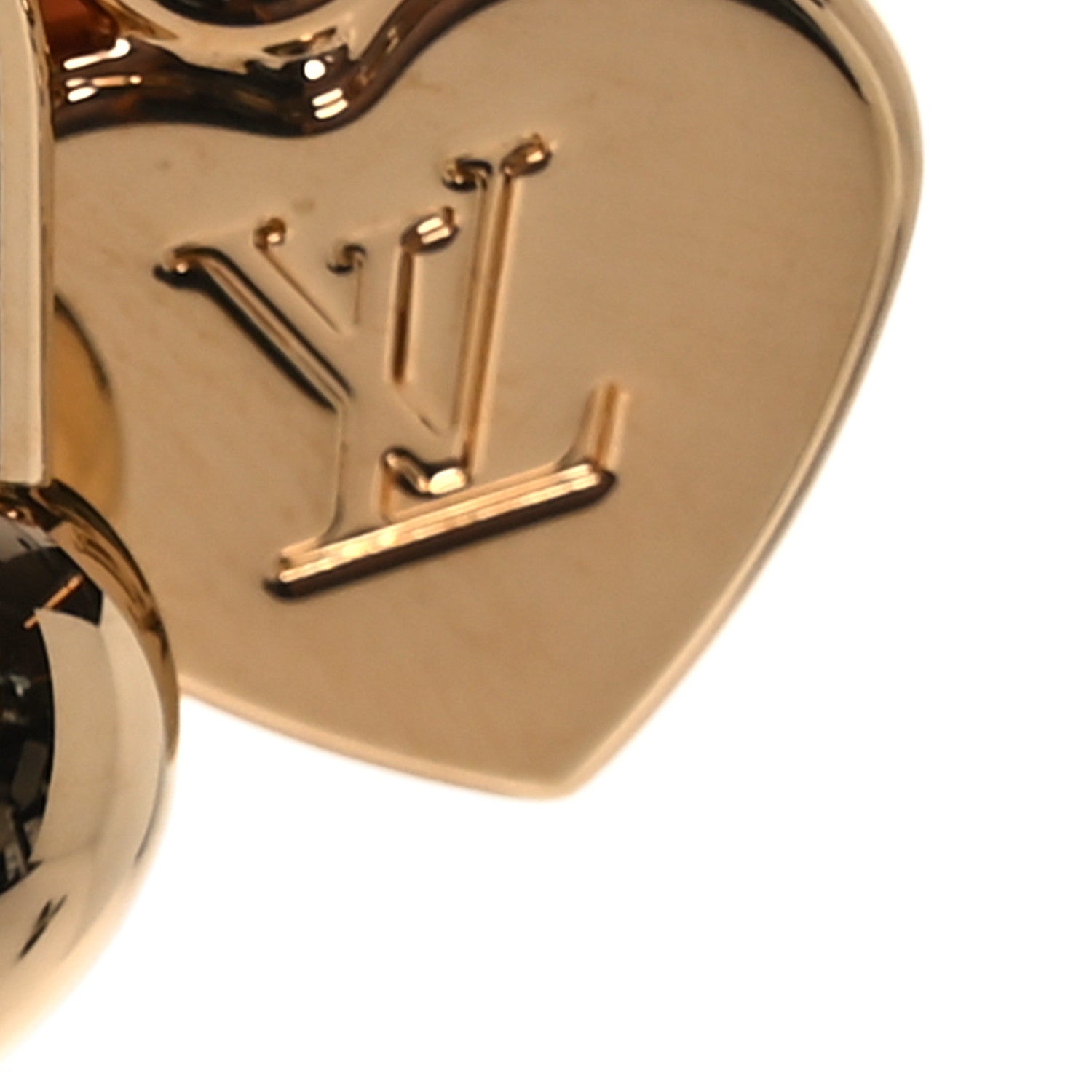 Louis Vuitton Micro Charms LV Heart Bag Charm Key Holder Gold 3 of 4