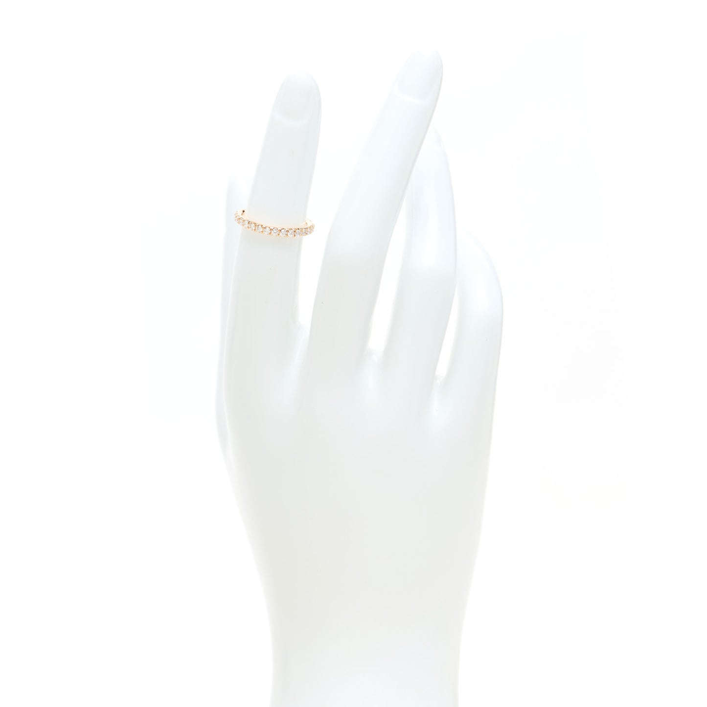 18K Rose Gold Diamond 2mm Cable Collectibles Band Ring 47 4