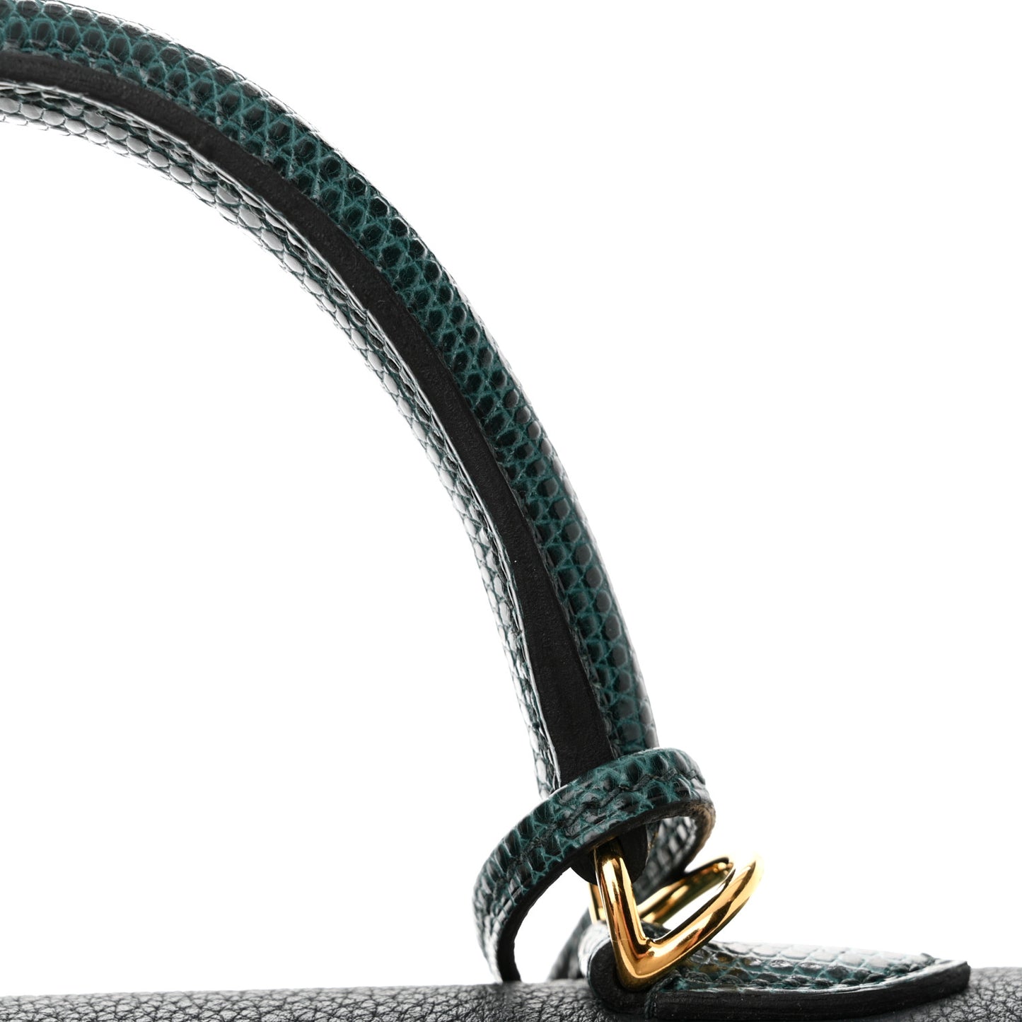 Togo Lizard Kelly Retourne Touch 25 Vert Rousseau Vert Cypress
