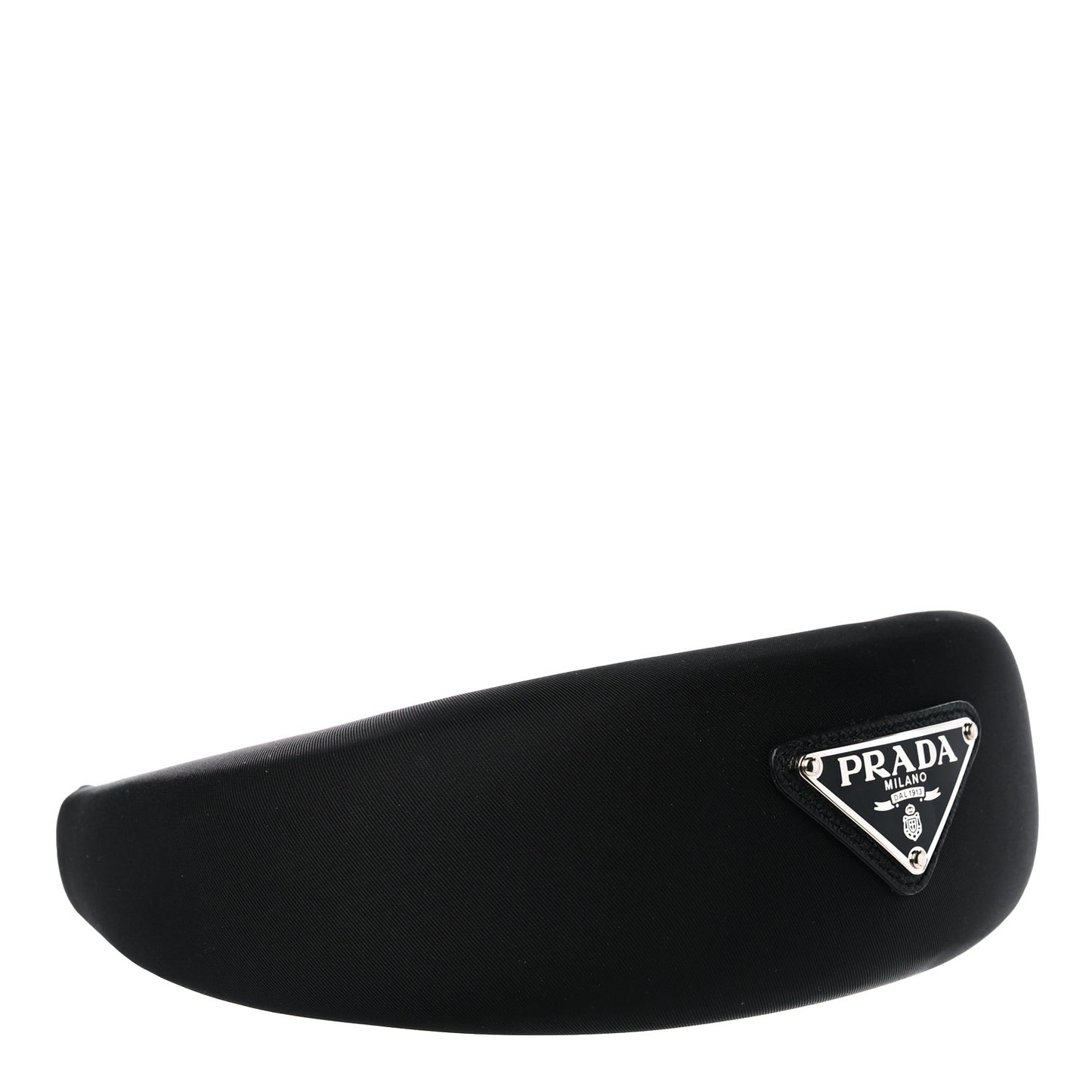Re-Nylon Metal Triangle Logo Headband Black