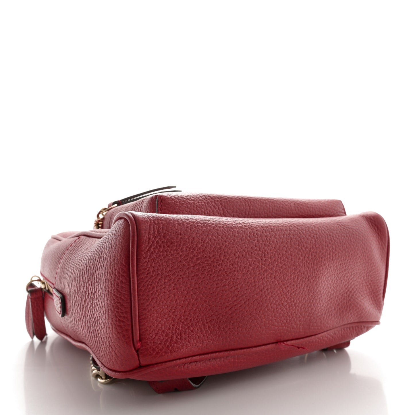 Pebbled Calfskin Soho Chain Backpack Hibiscus Red