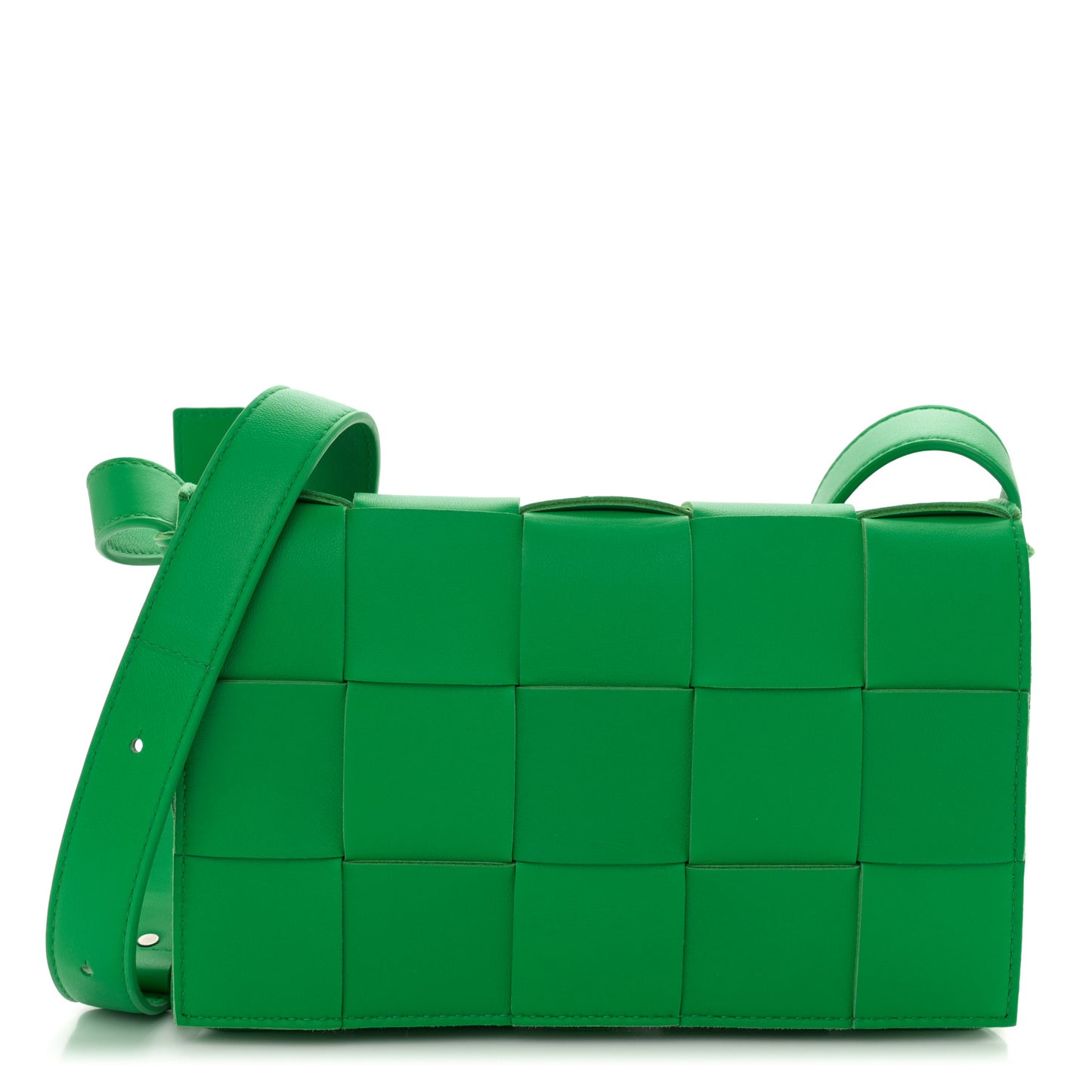Lambskin Maxi Intrecciato Cassette Crossbody Bag Grass