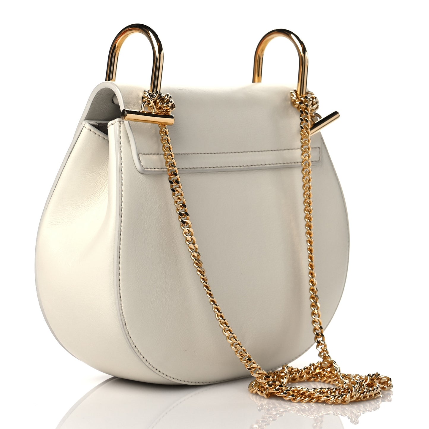 Calfskin Mini Drew Shoulder Bag White