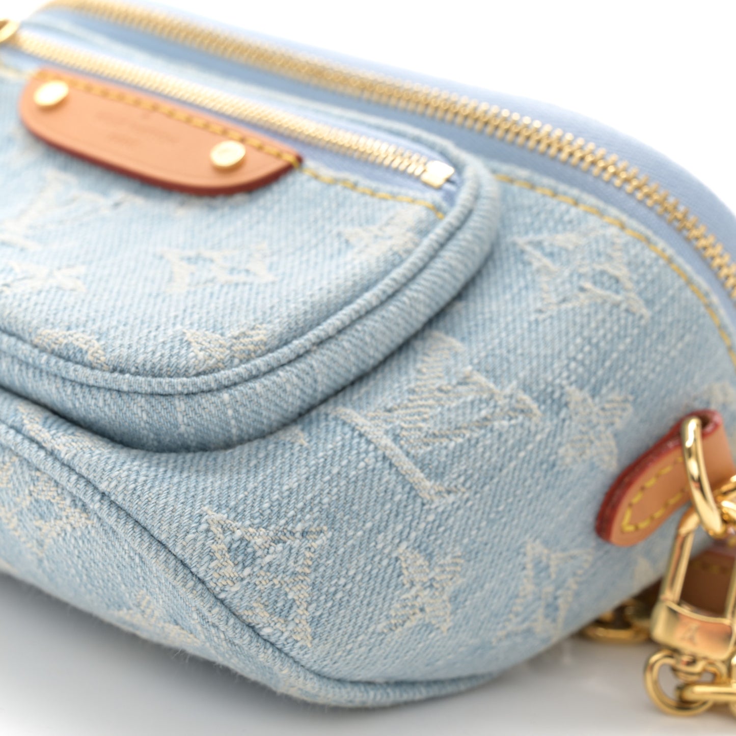 Monogram Denim Mini Bumbag Sky Blue