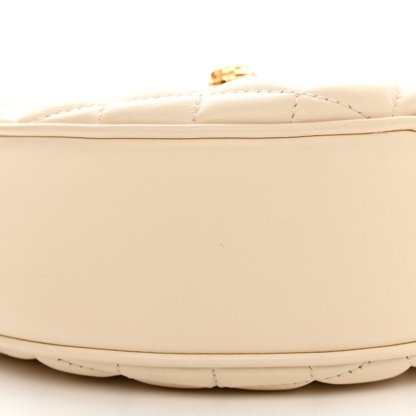 Nappa Quilted La Medusa Round Camera Bag White